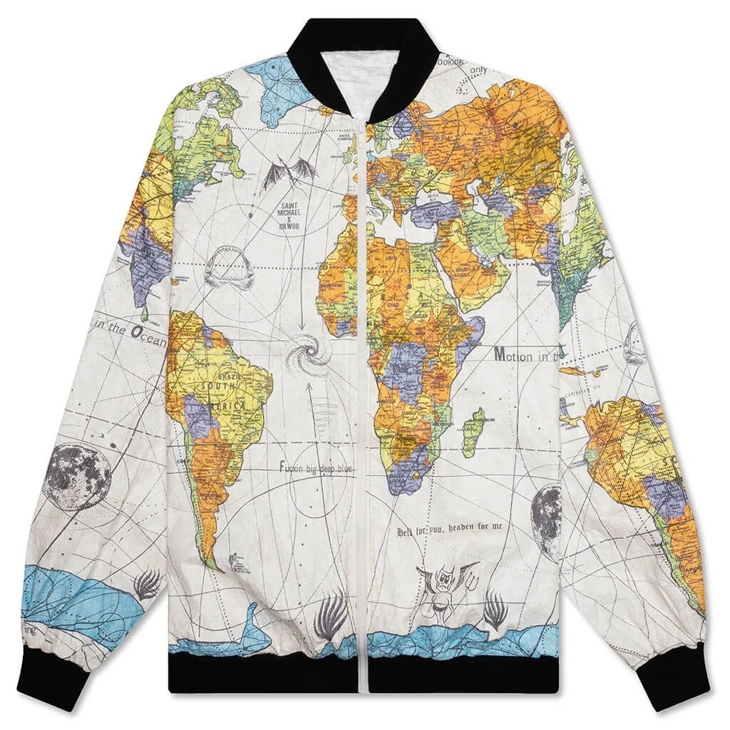 SAINT MICHAEL X DR. WOO WORLD MAP JACKET - WHITE - 1