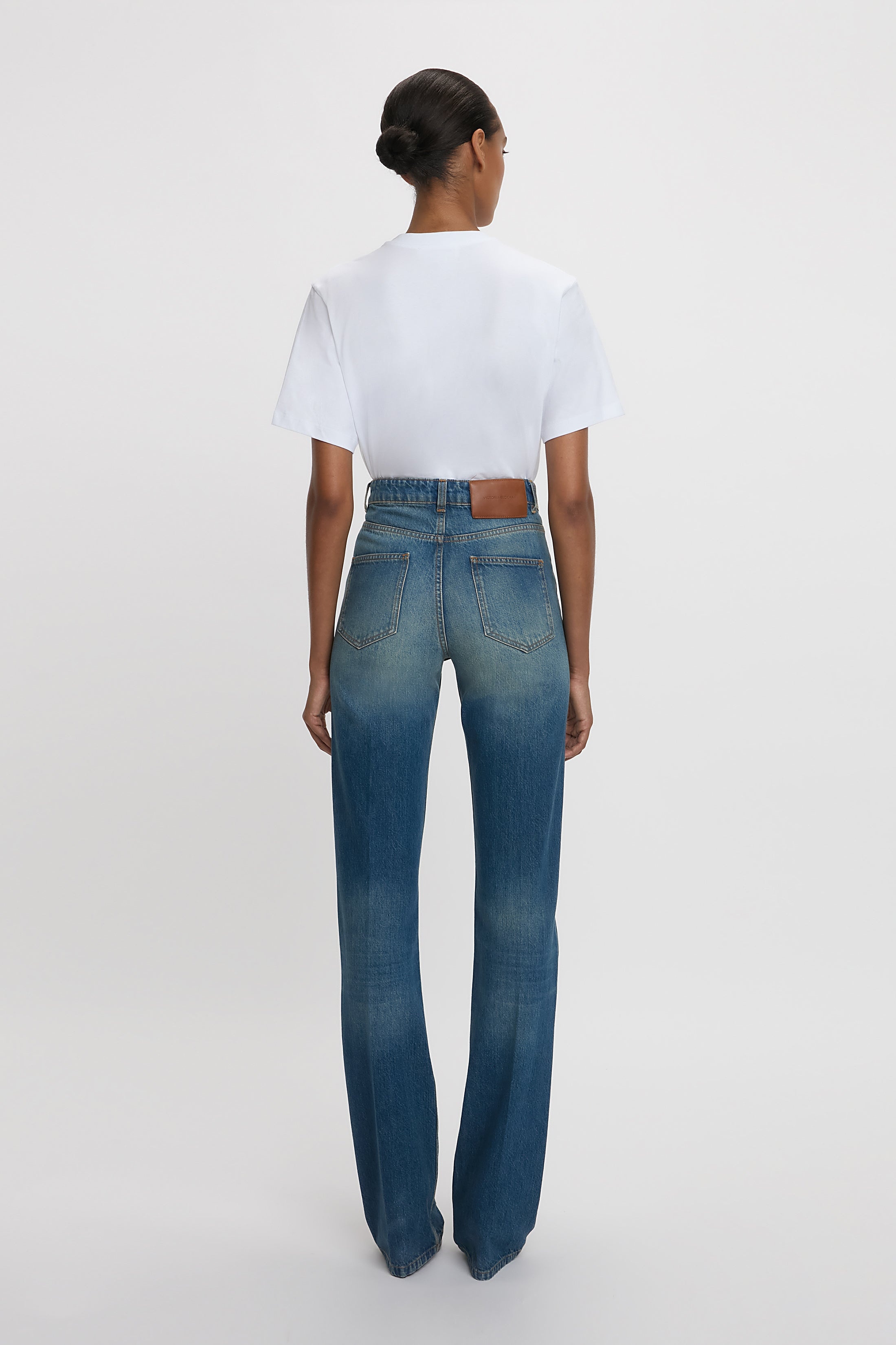 Julia High Waisted Stretch Jean In Mid Blue - 6