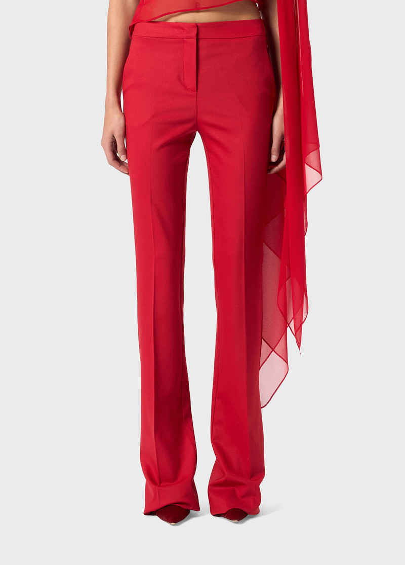 Blumarine TWILL WOOL PIPE TROUSERS outlook