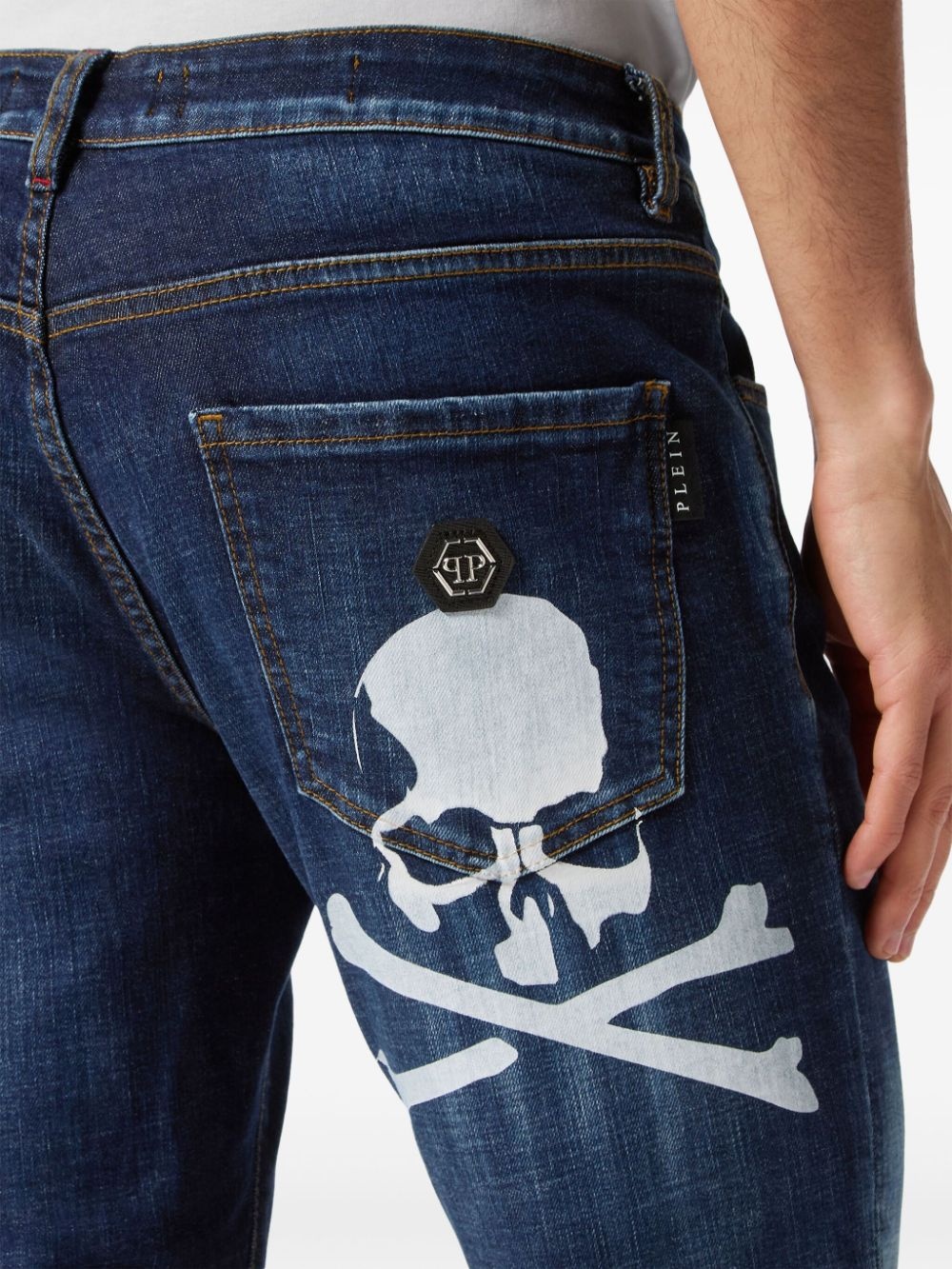 skull-print skinny jeans - 5