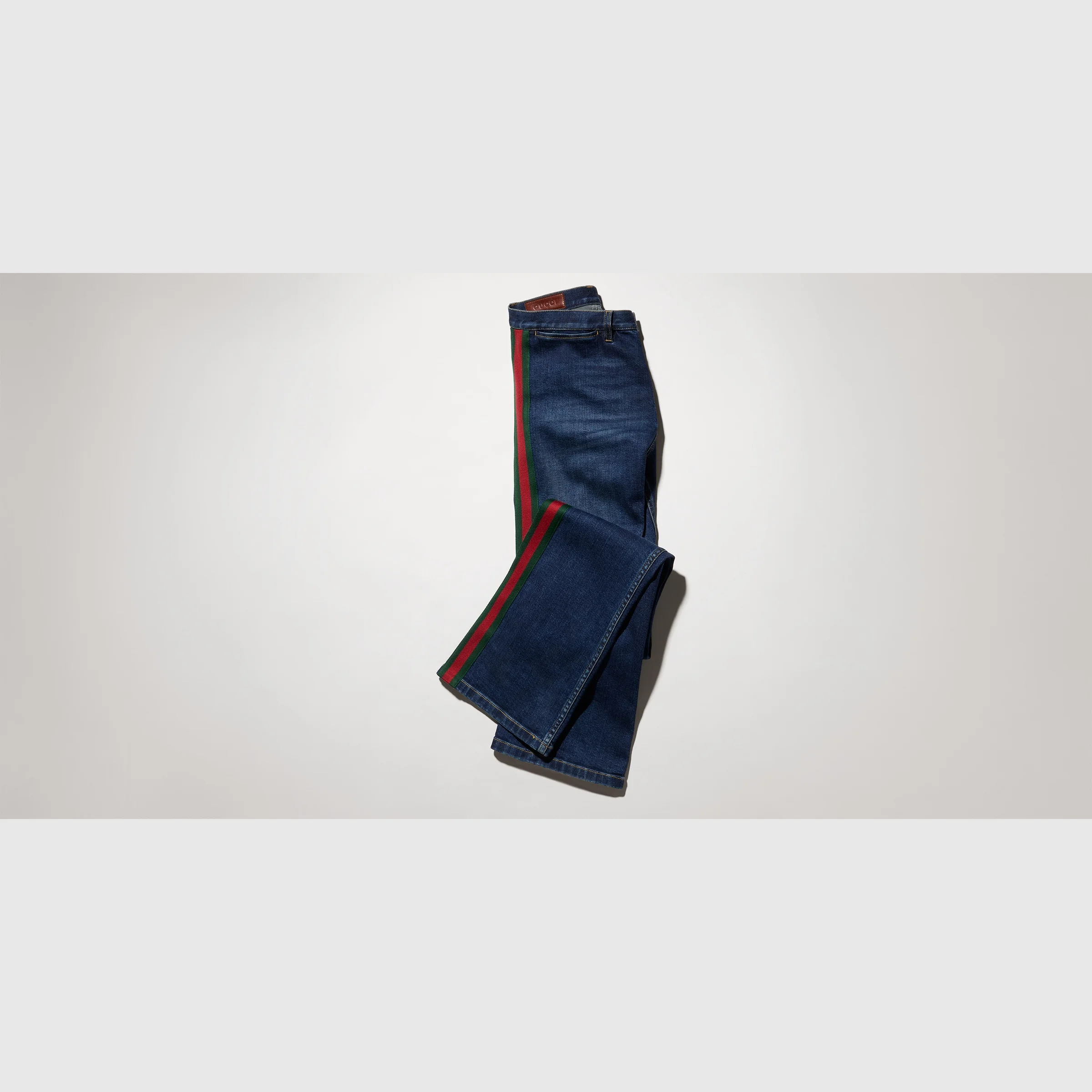 Cotton denim pants with Web - 1