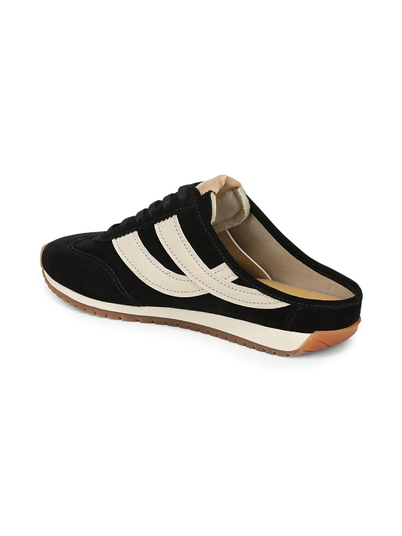 Women's Oasis Suede Mule Sneakers - Black 3