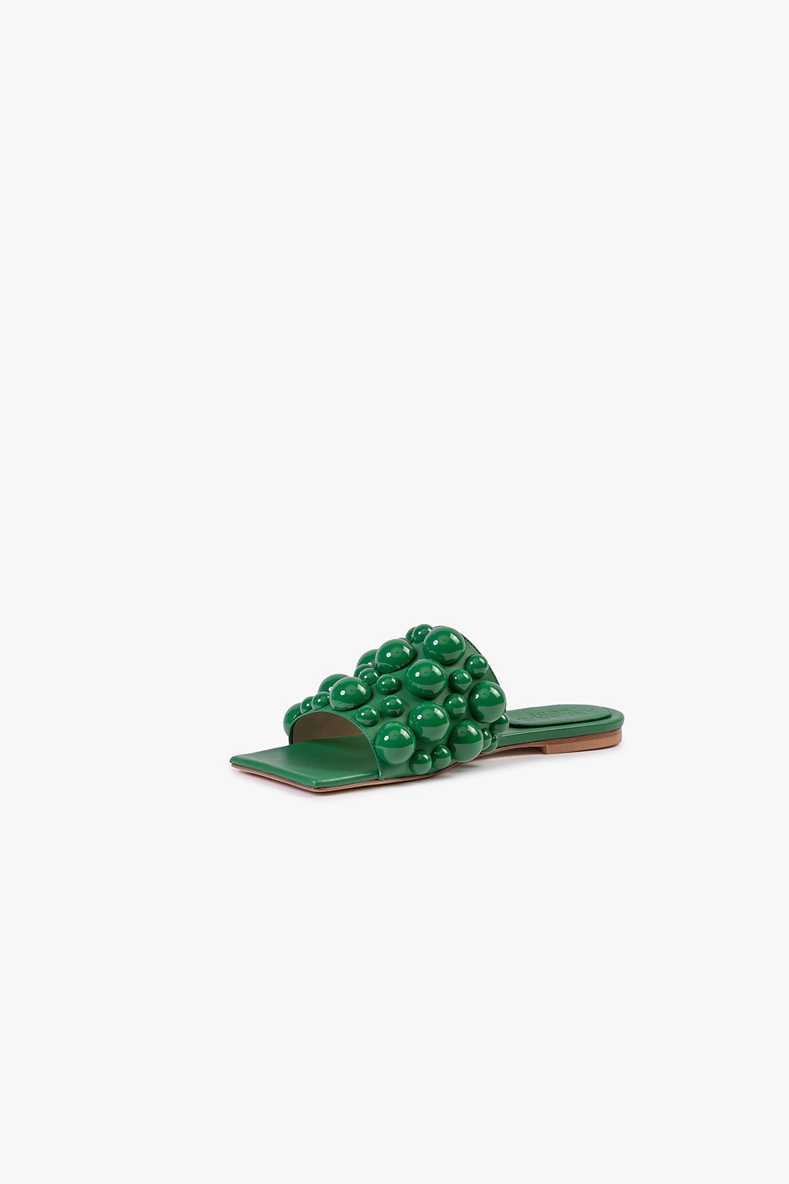 ROBERTA EMBELLISHED SLIDE SANDAL GREEN - 3