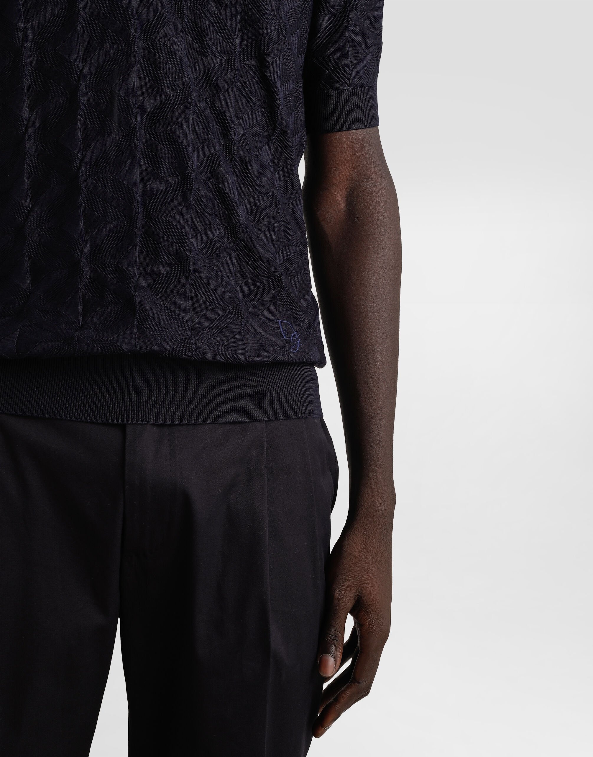 Silk polo-shirt with logo embroidery - 4