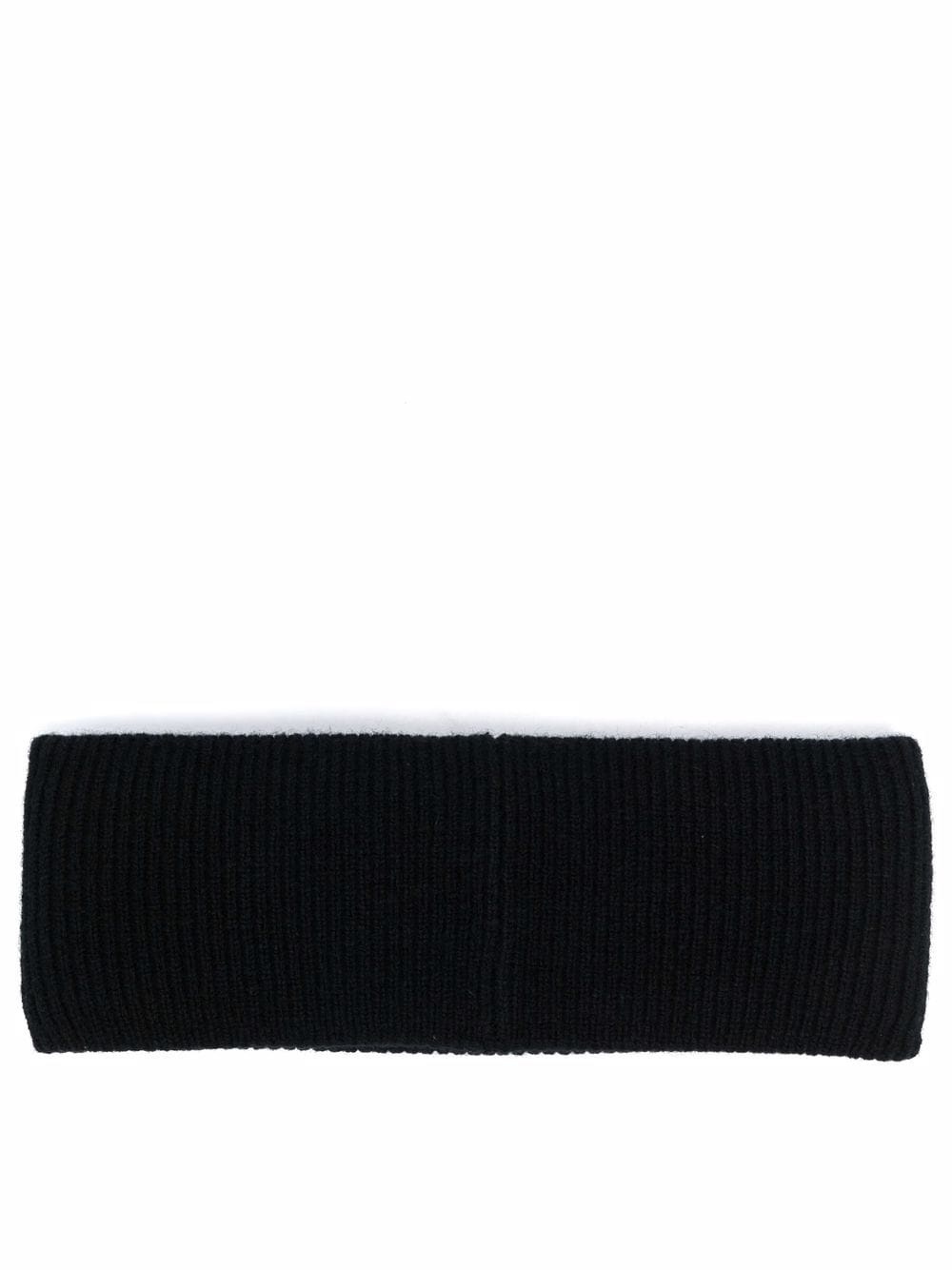 face-patch ribbed-knit headband - 2