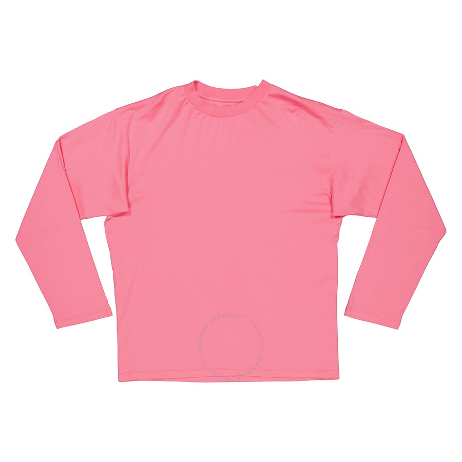 Mm6 Ladies Neon Pink Draped Split-Sleeve Top - 2