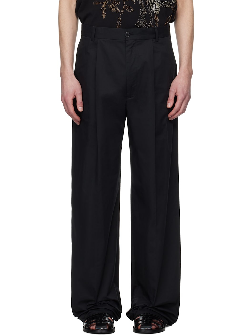 Black Pleated Trousers - 1