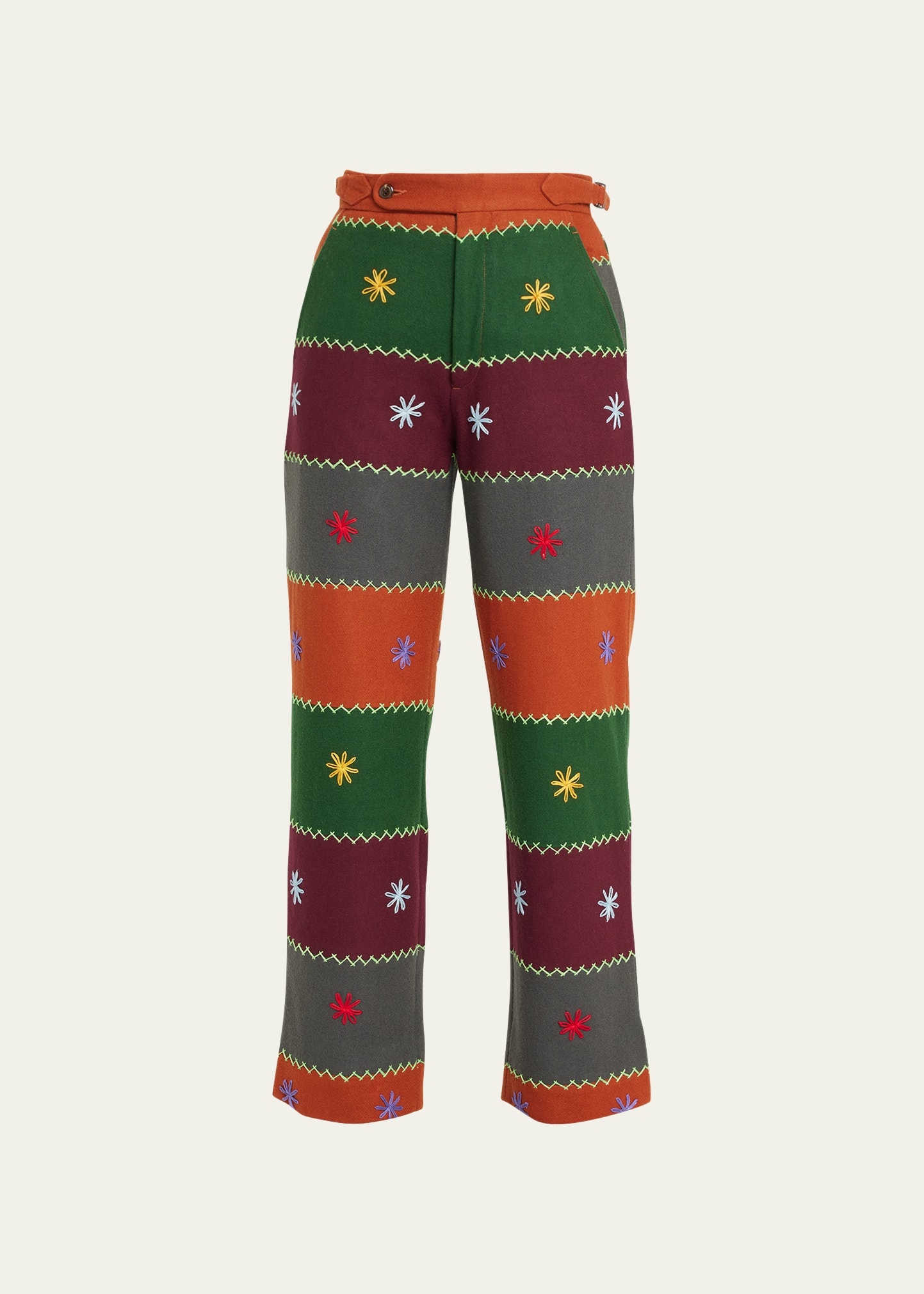 Embroidered Autumn Quilt Trousers - 1