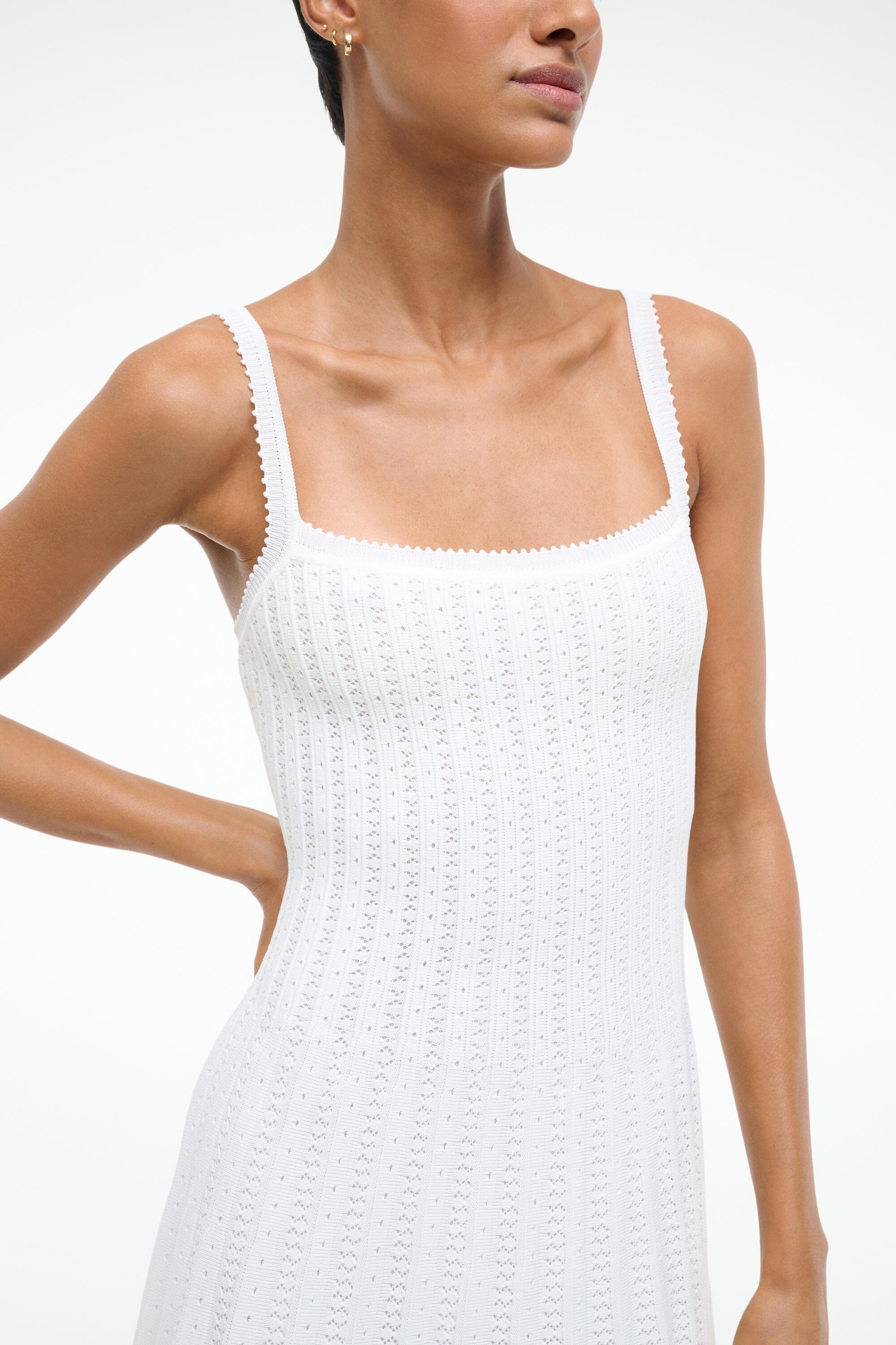 STAUD ELLEN MINI DRESS IVORY - 2