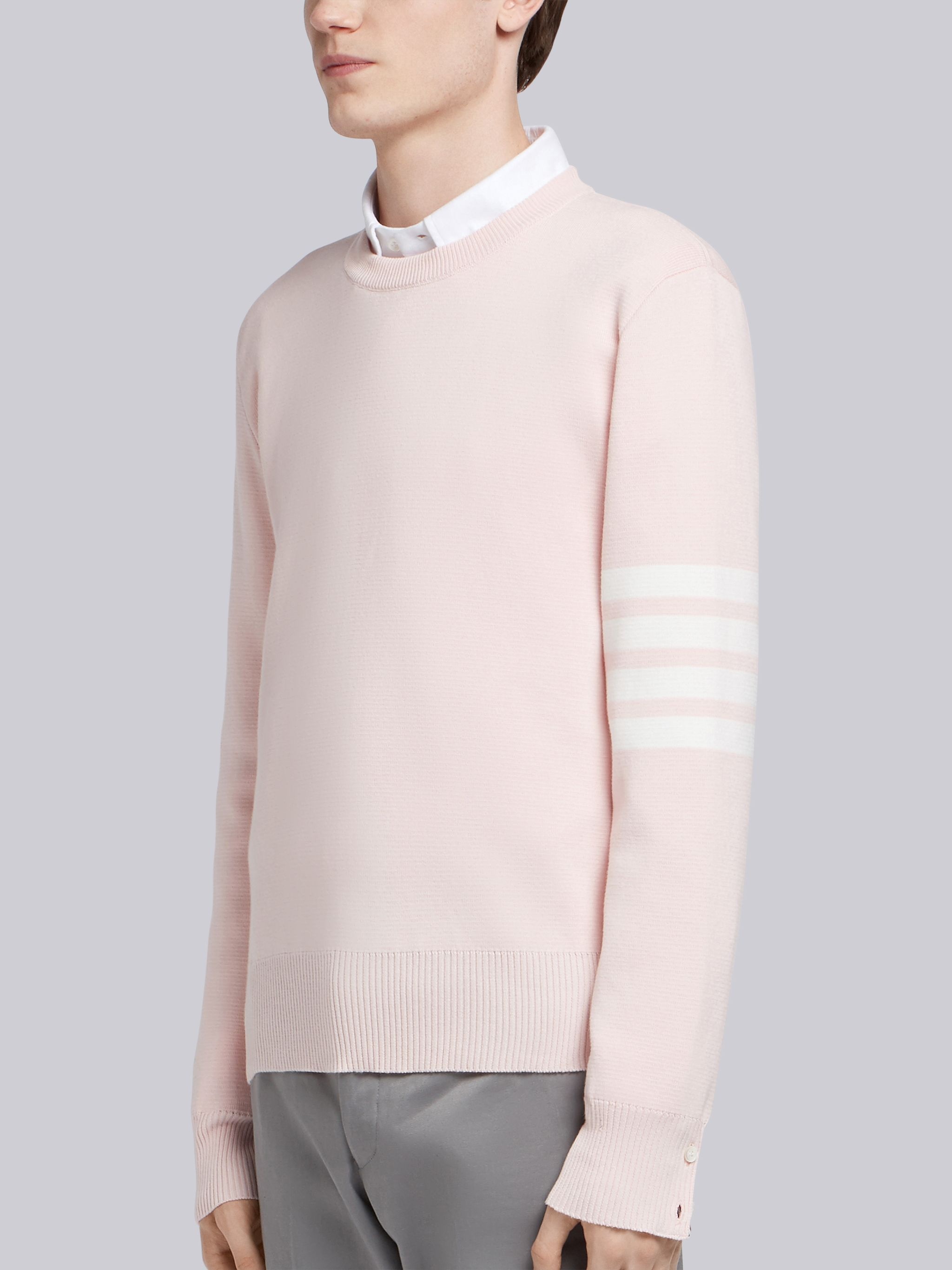 Light Pink Milano Stitch 4-Bar Pullover - 2