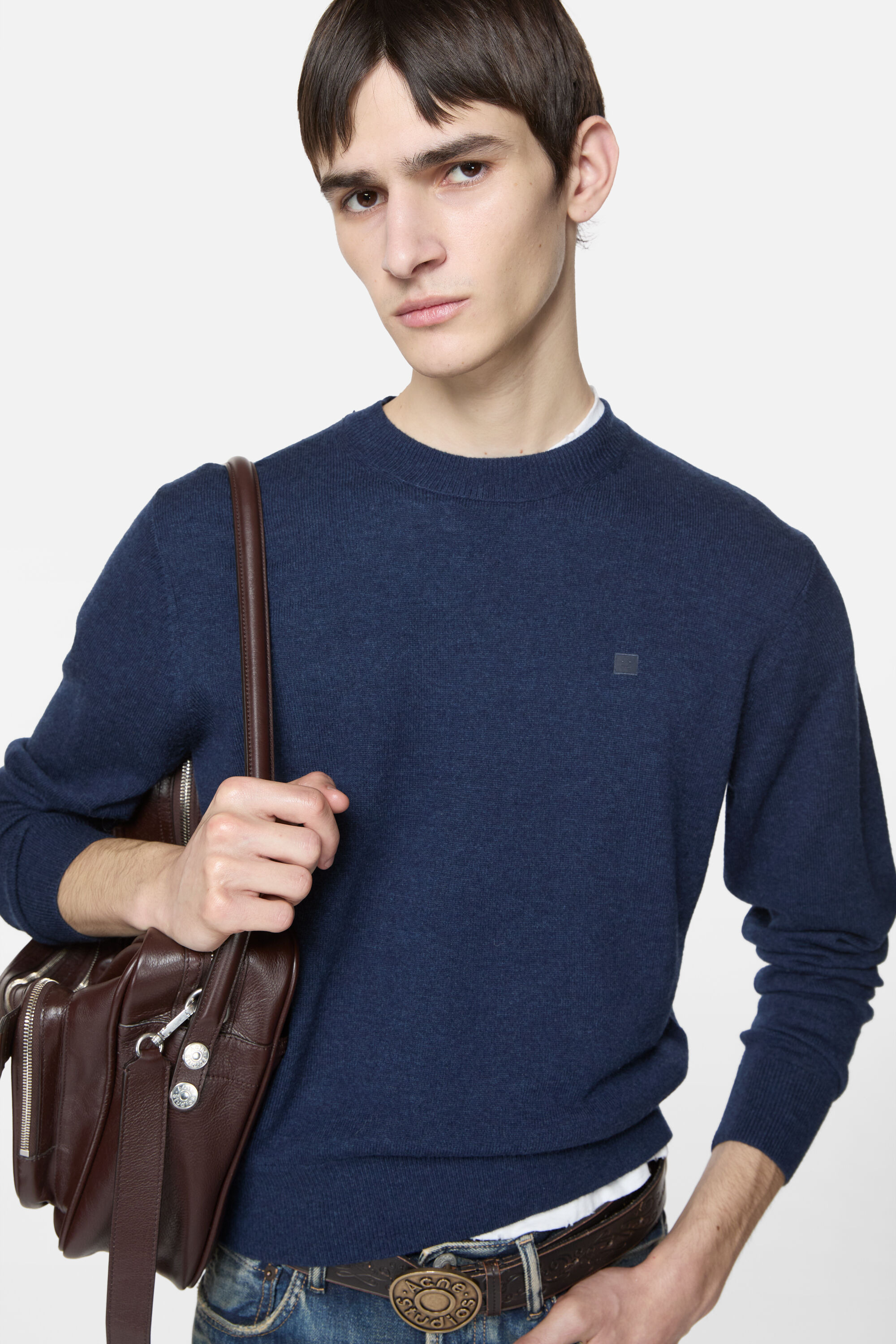 Crewneck jumper - Yak wool - Navy melange - 4