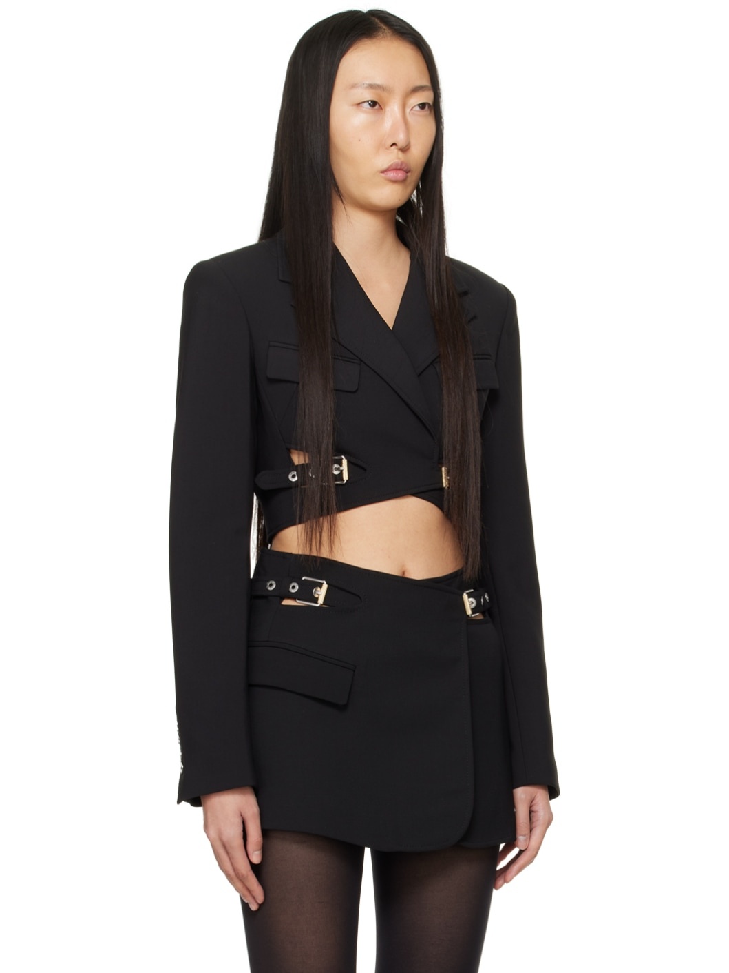 Black Interlock Blazer - 2