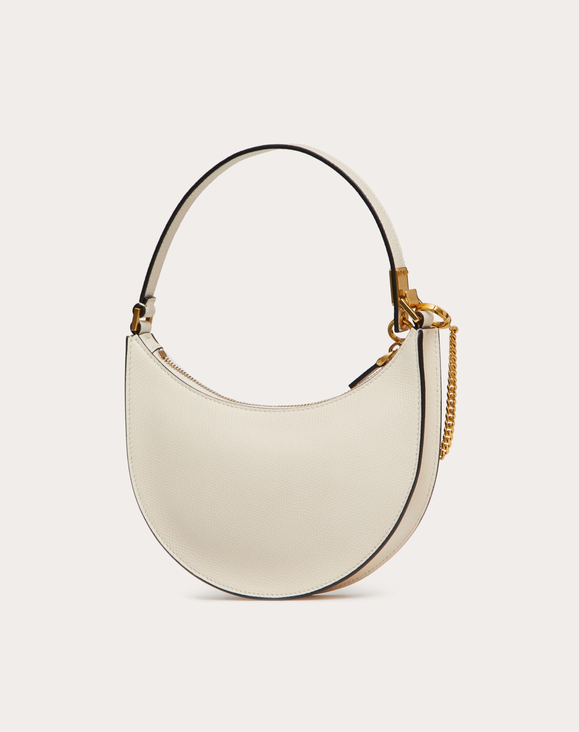 MINI VLOGO SIGNATURE GRAINY CALFSKIN HOBO BAG - 3