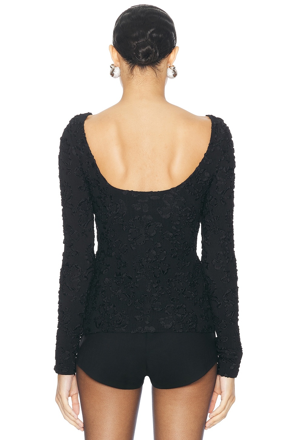 Boat Neck Long Sleeve Top - 3