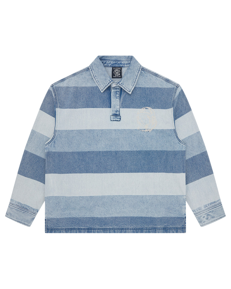 SCRIPT DENIM LONG SLEEVE RUGBY SHIRT 1
