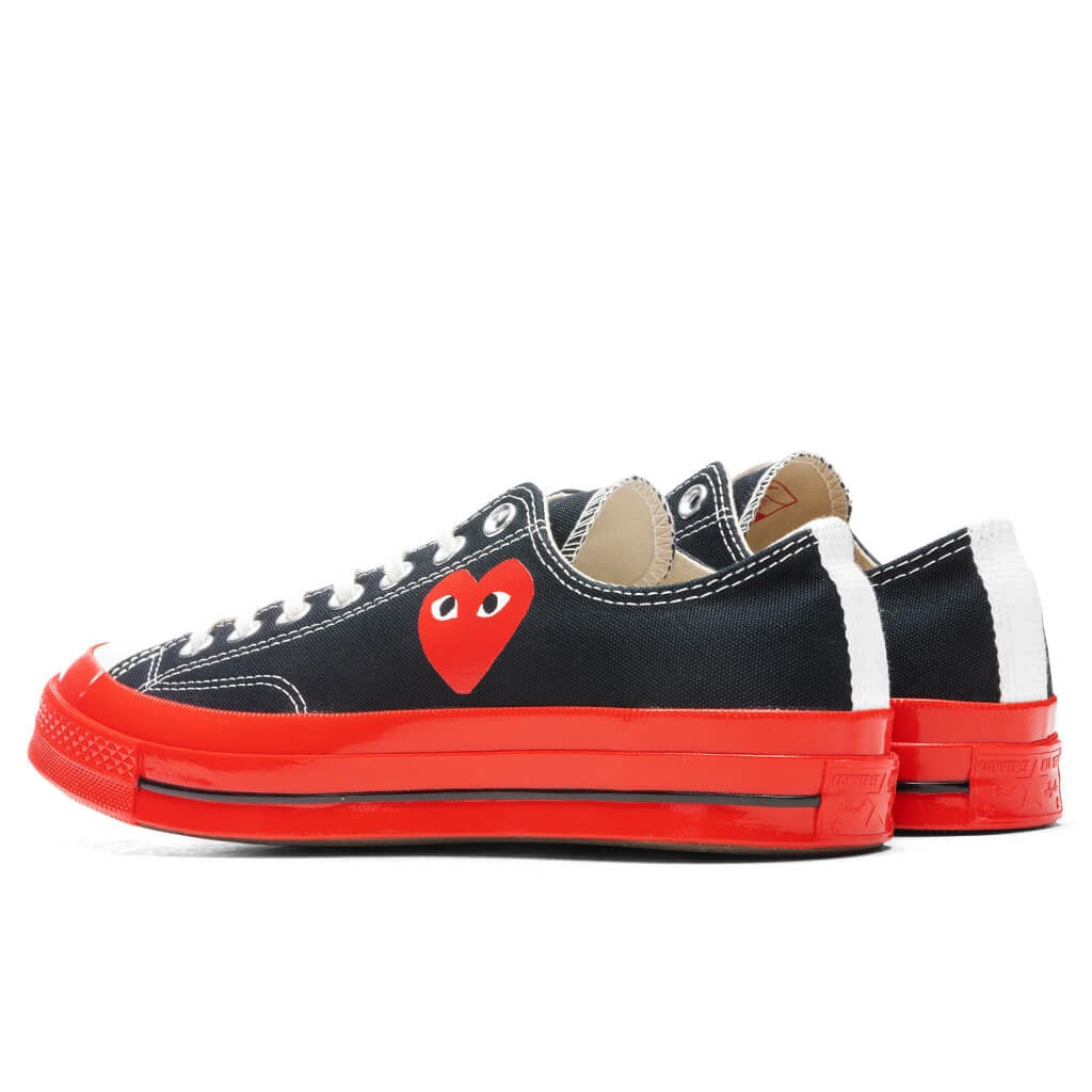CONVERSE X COMME DES GARCONS PLAY ALL STAR CHUCK '70 OX RED SOLE - BLACK - 3