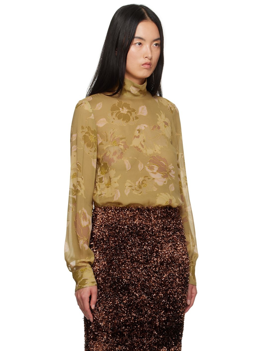 Yellow Crepe Blouse - 2