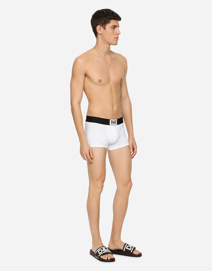 Two-way stretch cotton boxers with D&G patch - 2