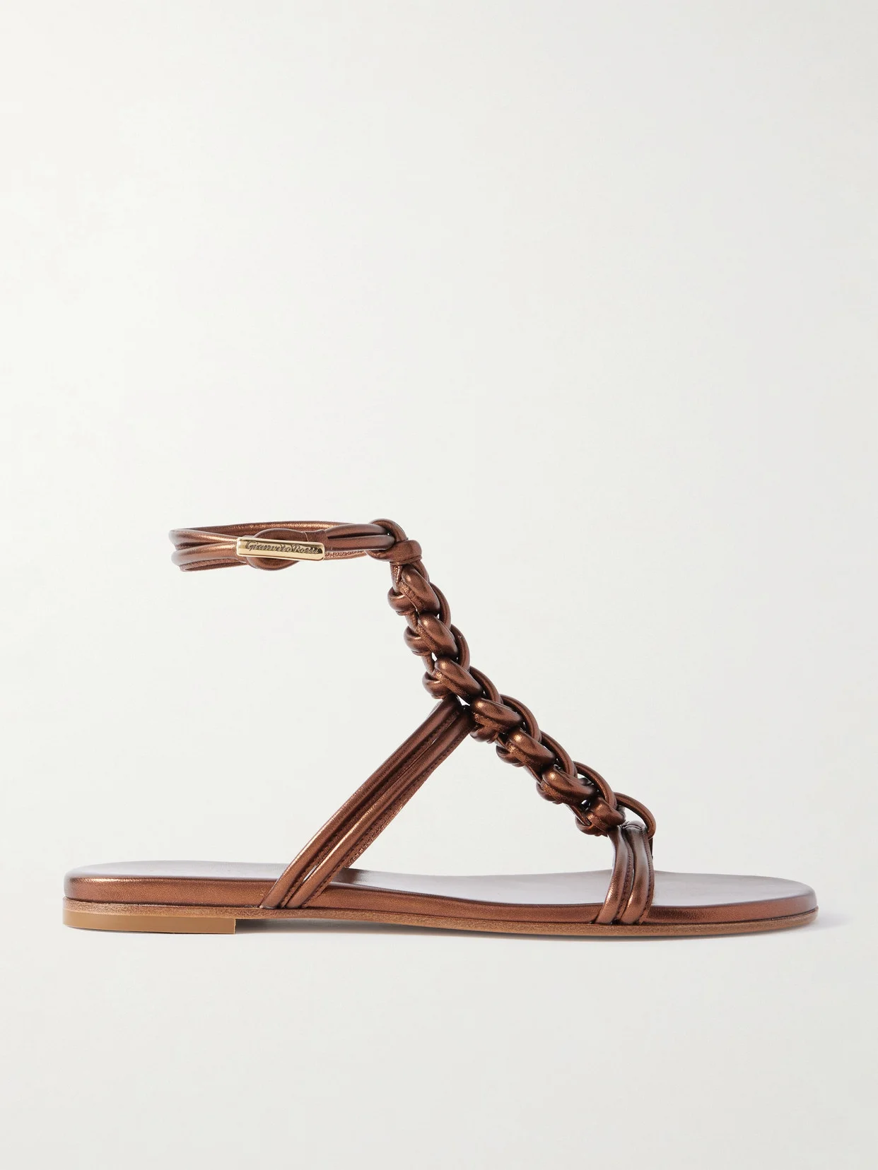 Capua Metallic Braided Leather Sandals - 1