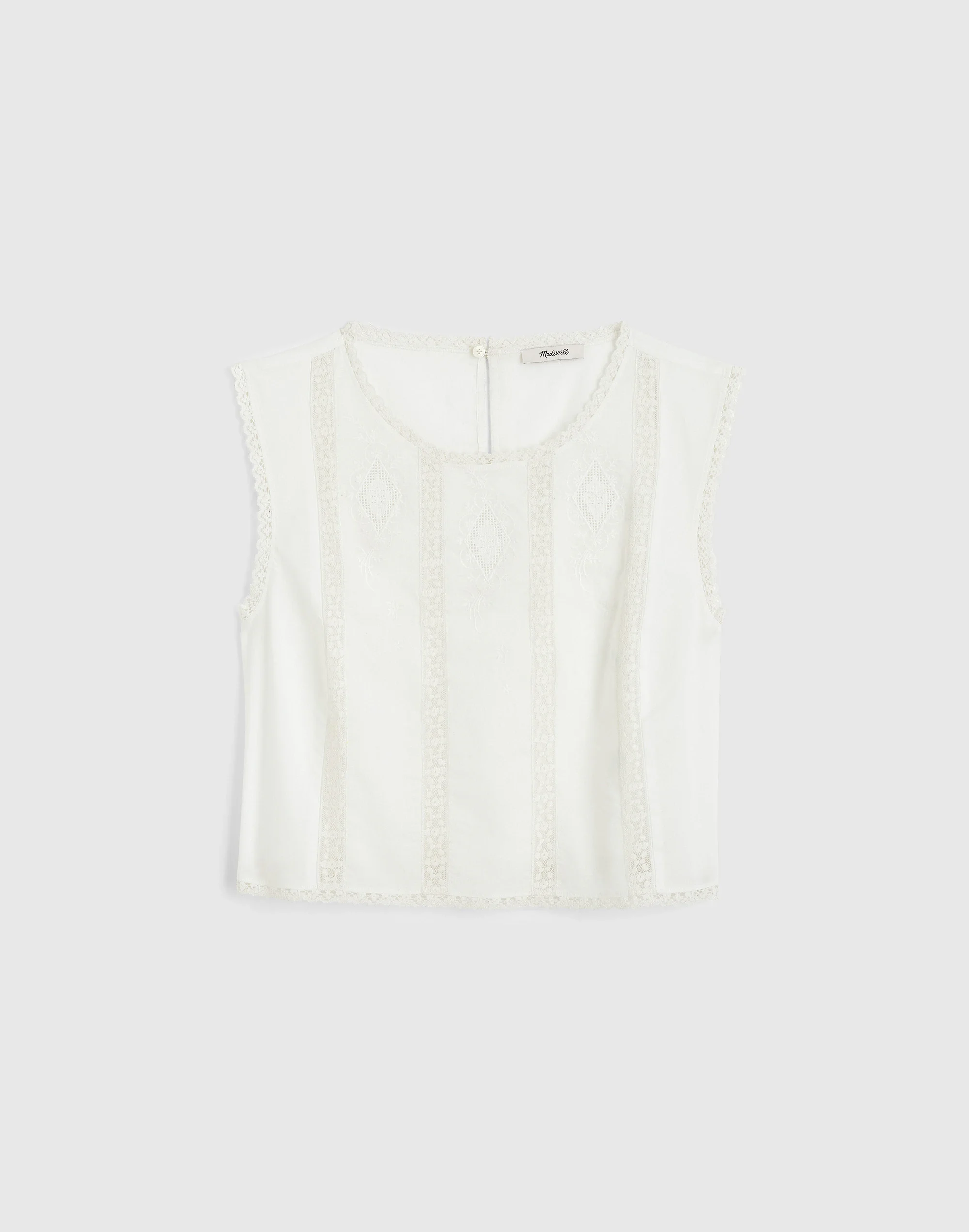 Embroidered Lace-Insert Top - 1