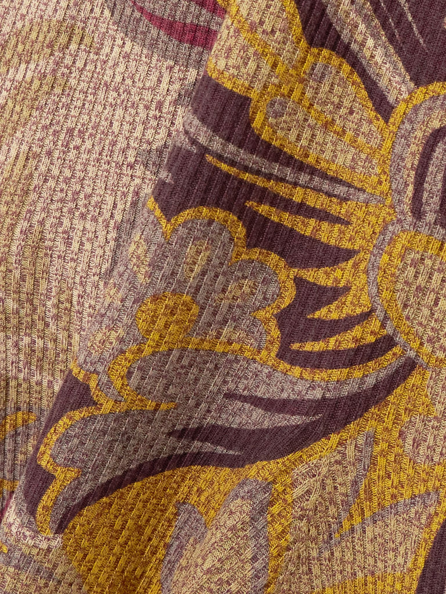 Ribbed paisley-print wool skirt Multi - 5