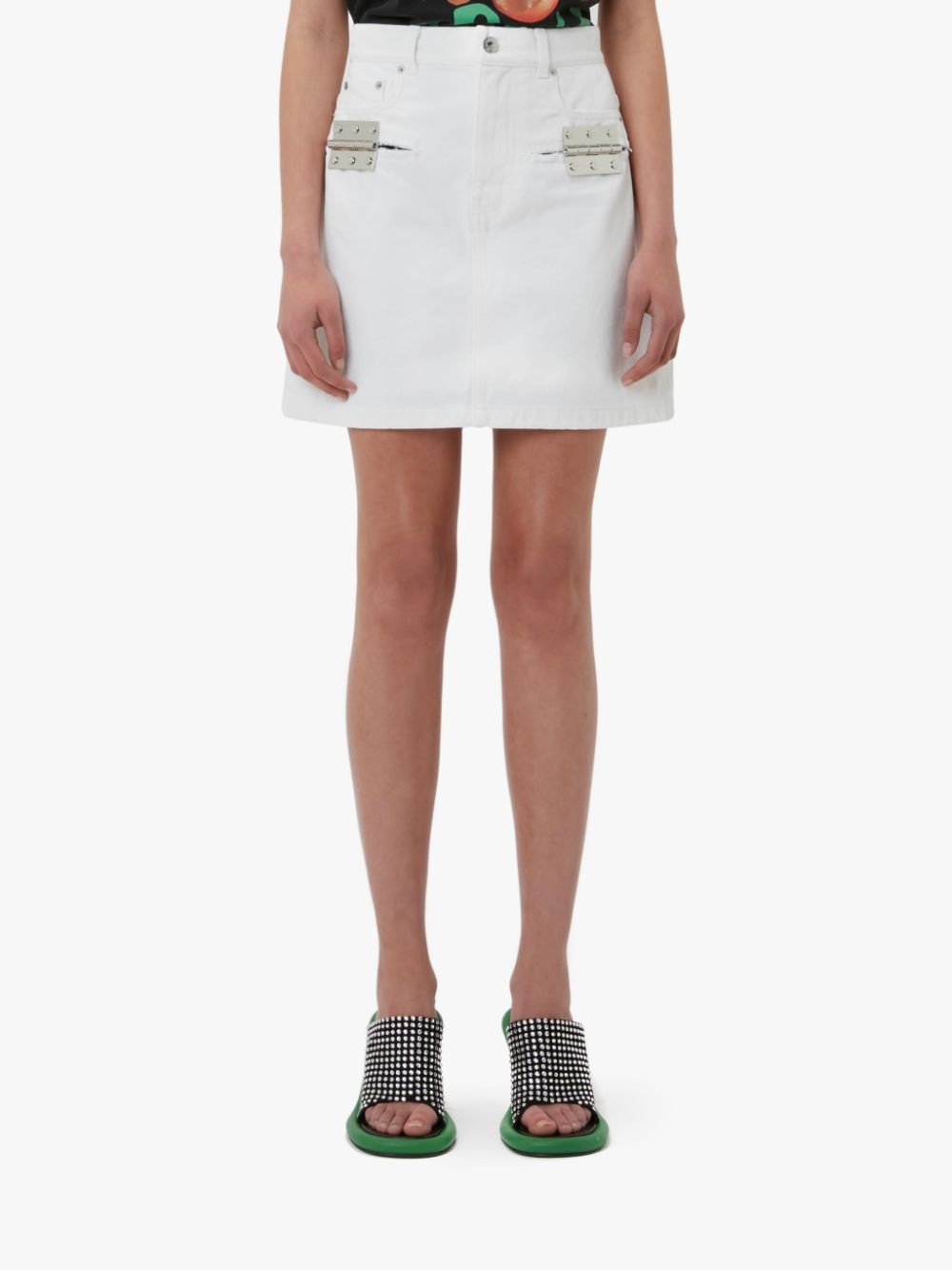 HINGE DENIM MINI SKIRT - 2
