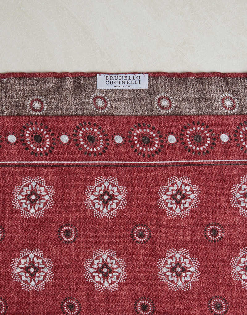 Brunello Cucinelli Double face silk pocket square outlook