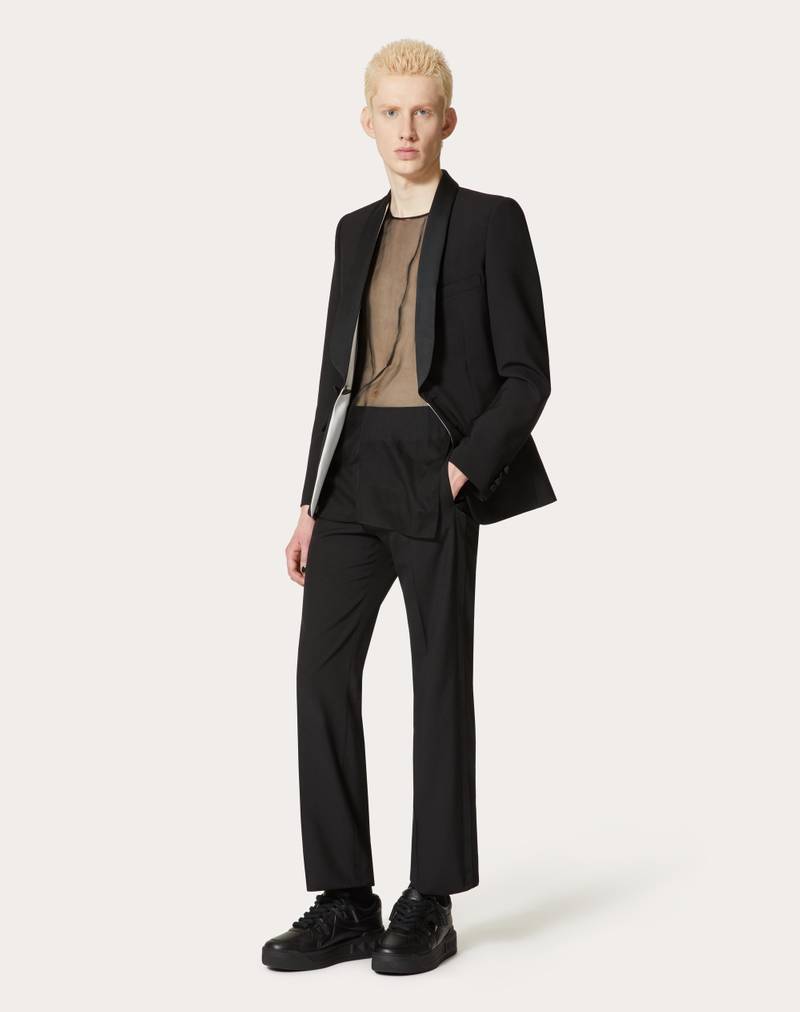 Valentino WOOL TUXEDO JACKET WITH INNER CHIFFON BIB outlook