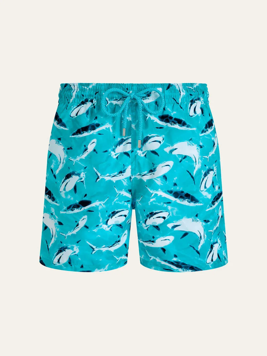 Men's Requins Shark-Print Swim Shorts - 1