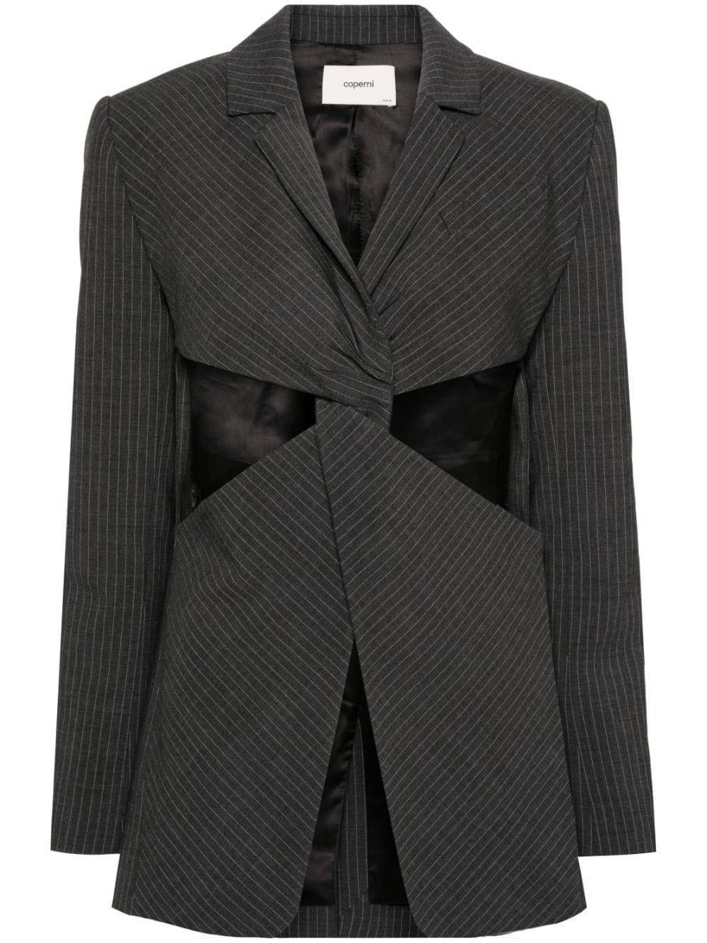 pinstriped twisted blazer - 1