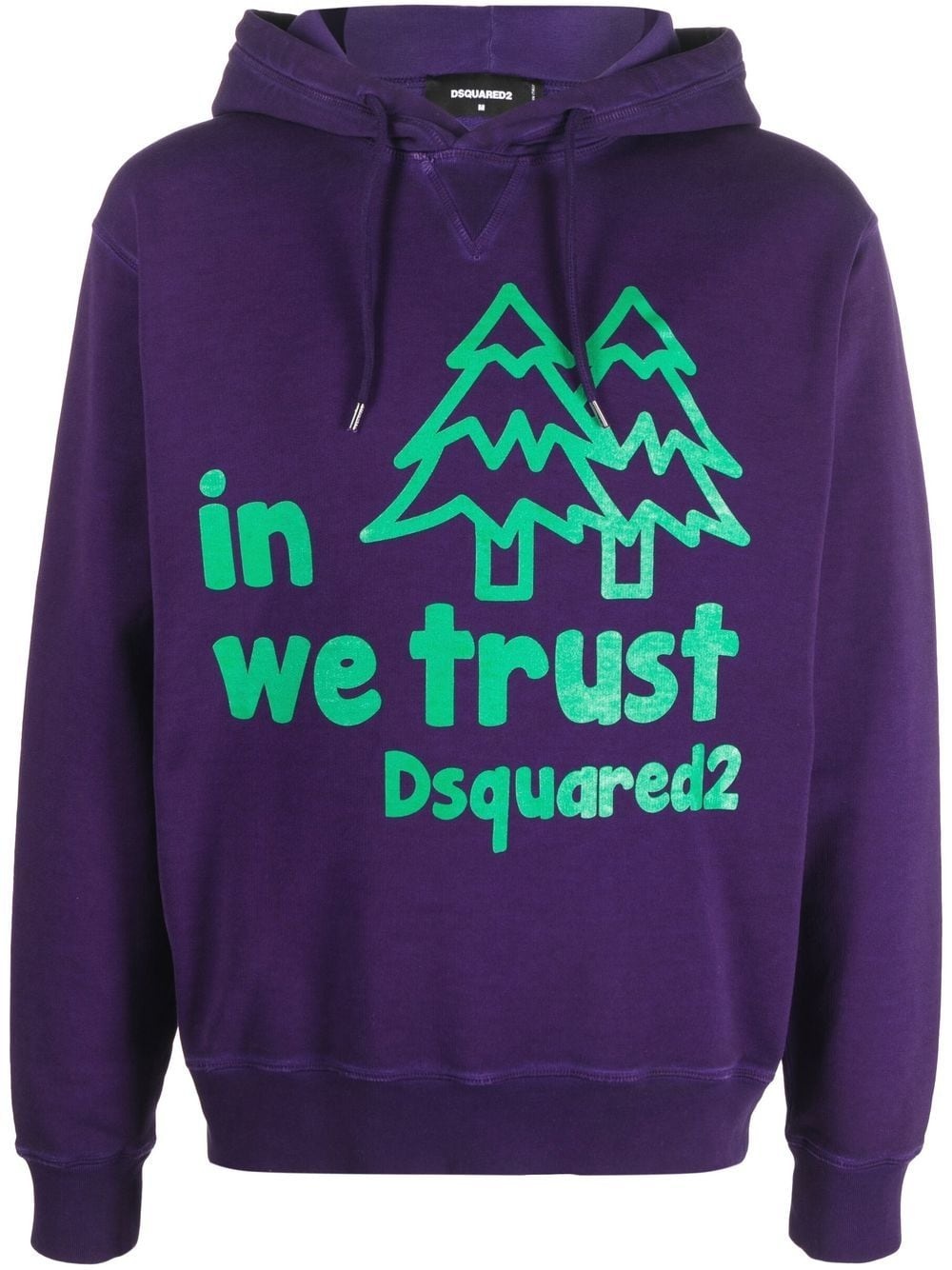 slogan-print drawstring hoodie - 1