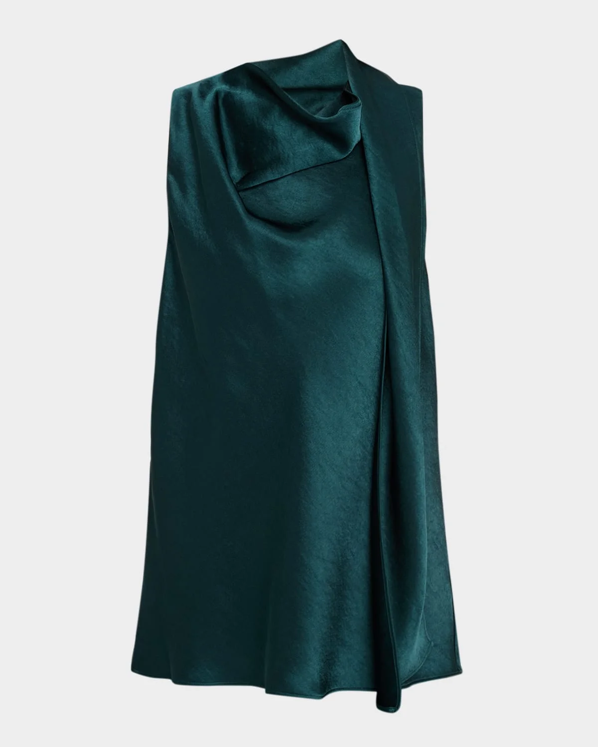 Sleeveless Satin Scarf Top - 1