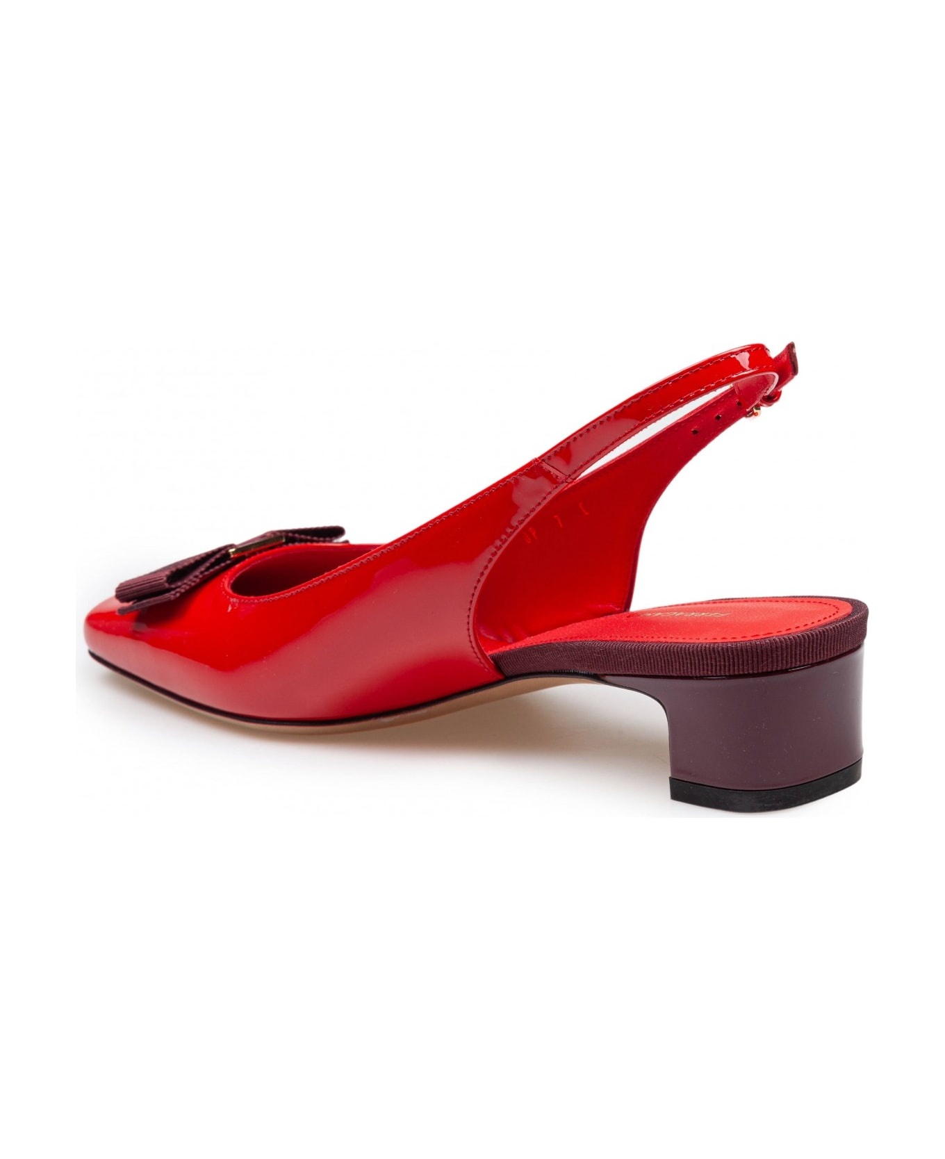 Slingback Rivalda In Patent Leather Burgundy Color - 4