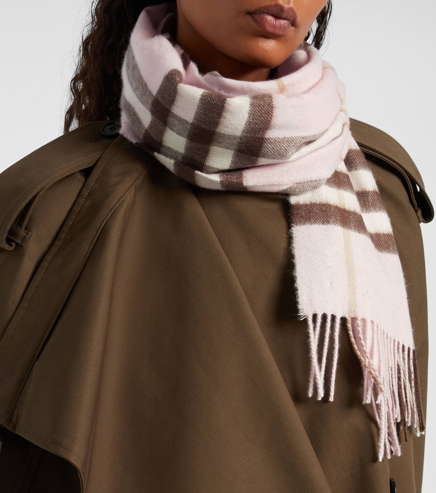Giant Check cashmere scarf - 3