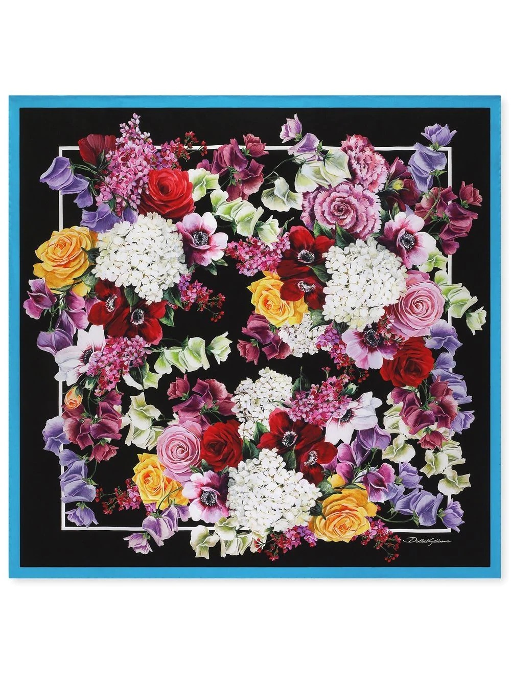 floral-print 70x70cm silk scarf - 1