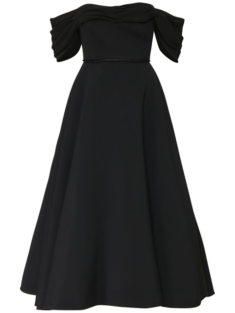 Off-the-shoulder cady midi dress - 1
