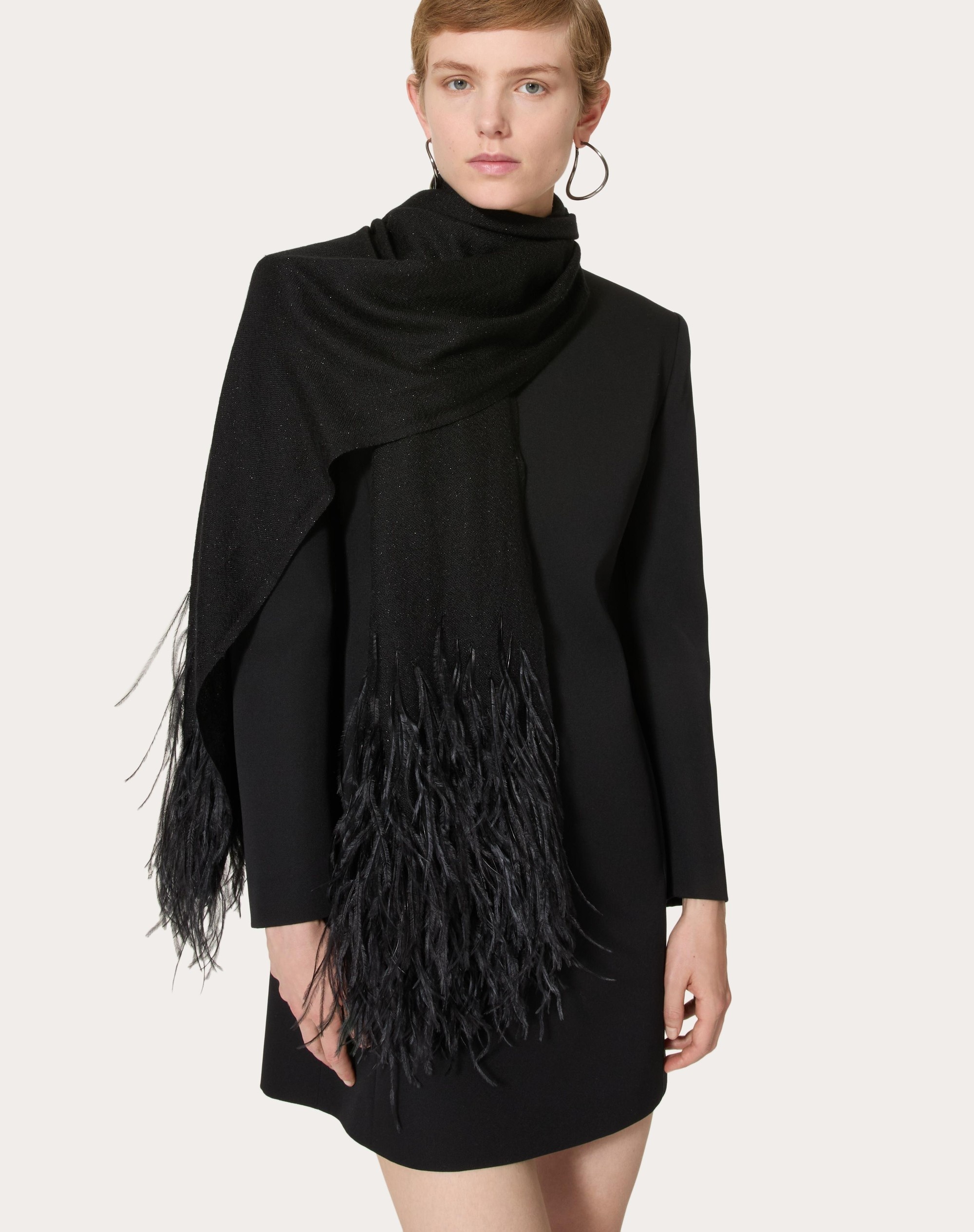 VALENTINO STOLE WITH MICRO SEQUINS AND FEATHERS - 4