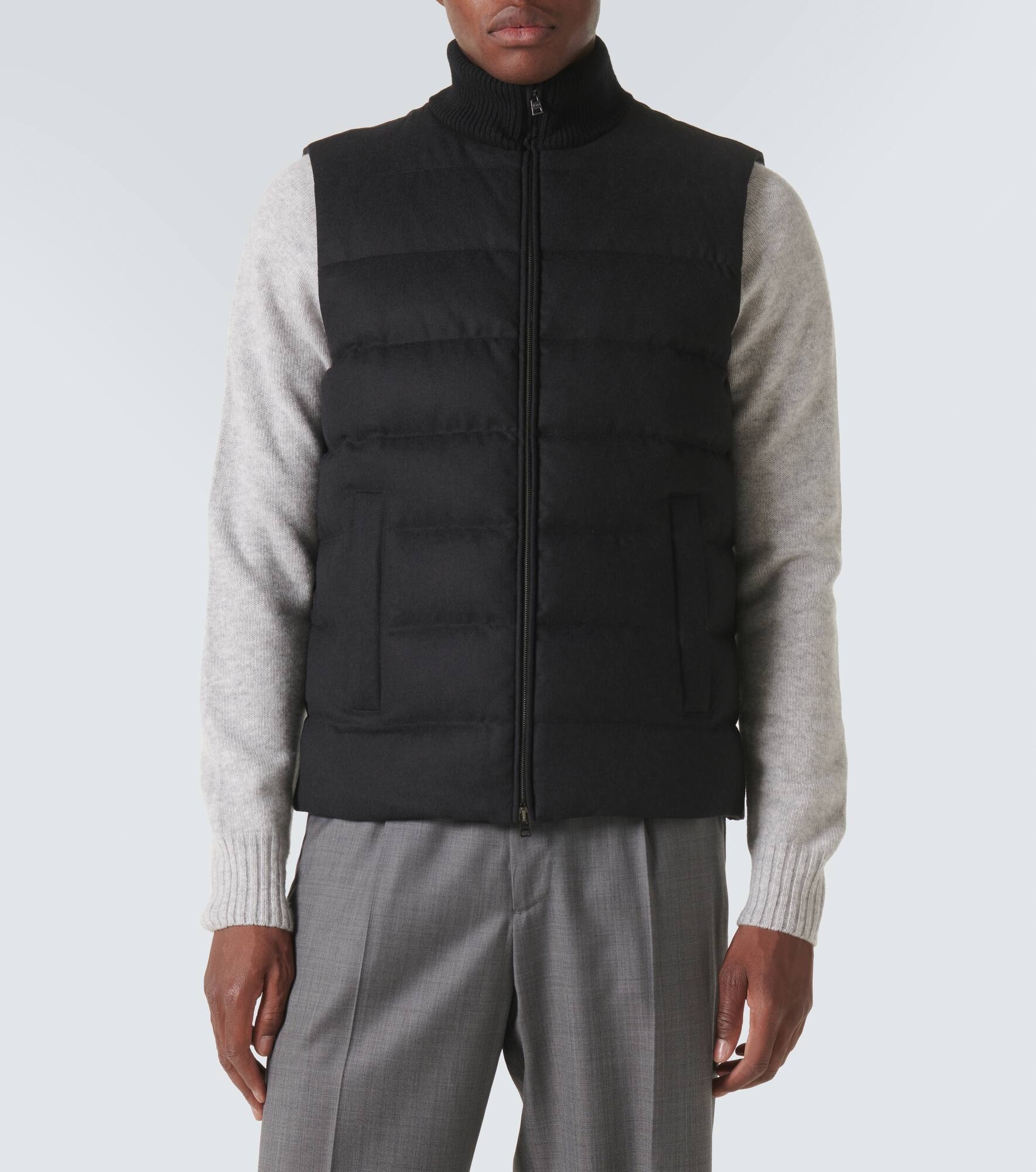 Silk and cashmere puffer vest - 3