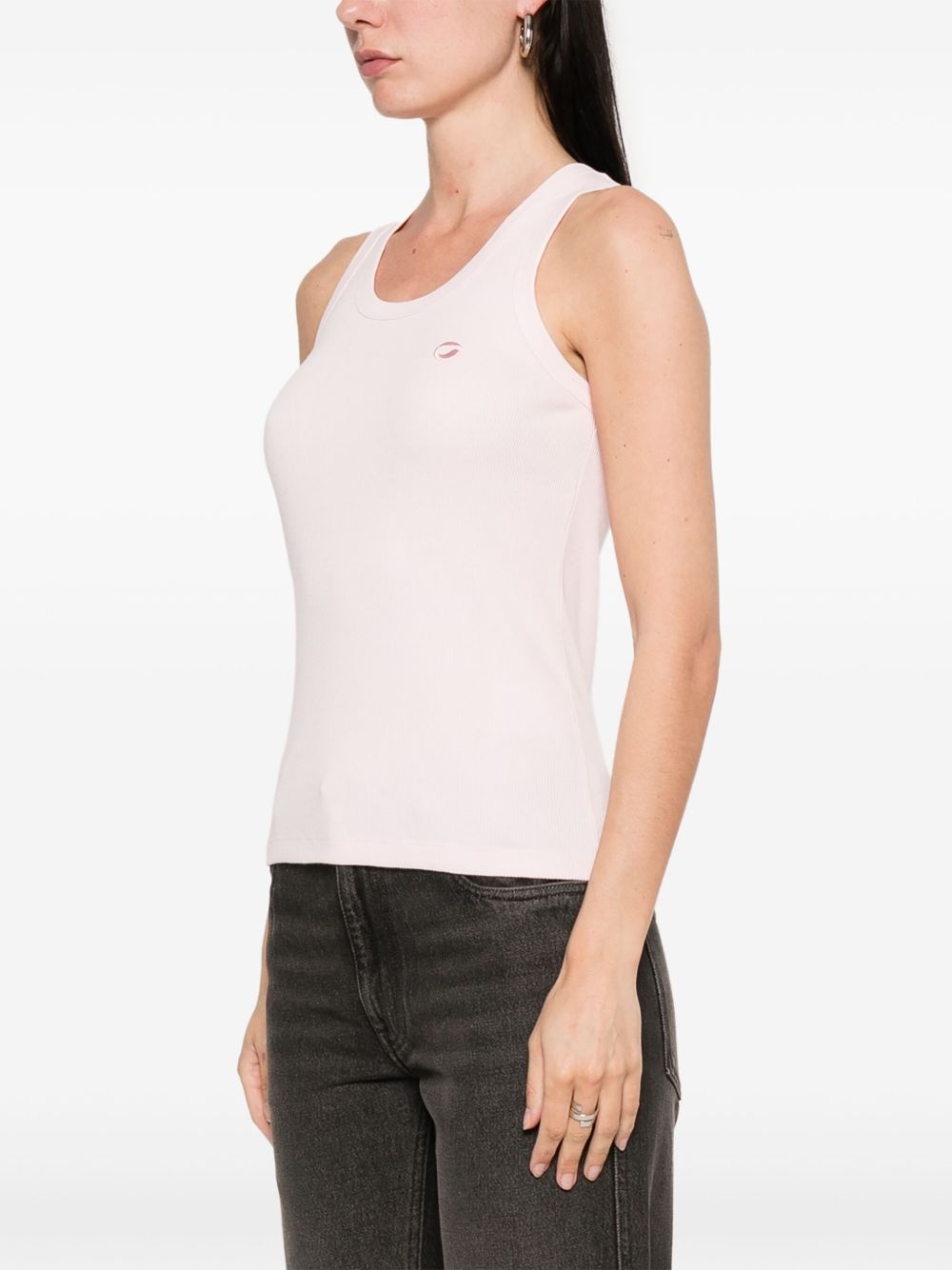 ribbed logo tank top - 3
