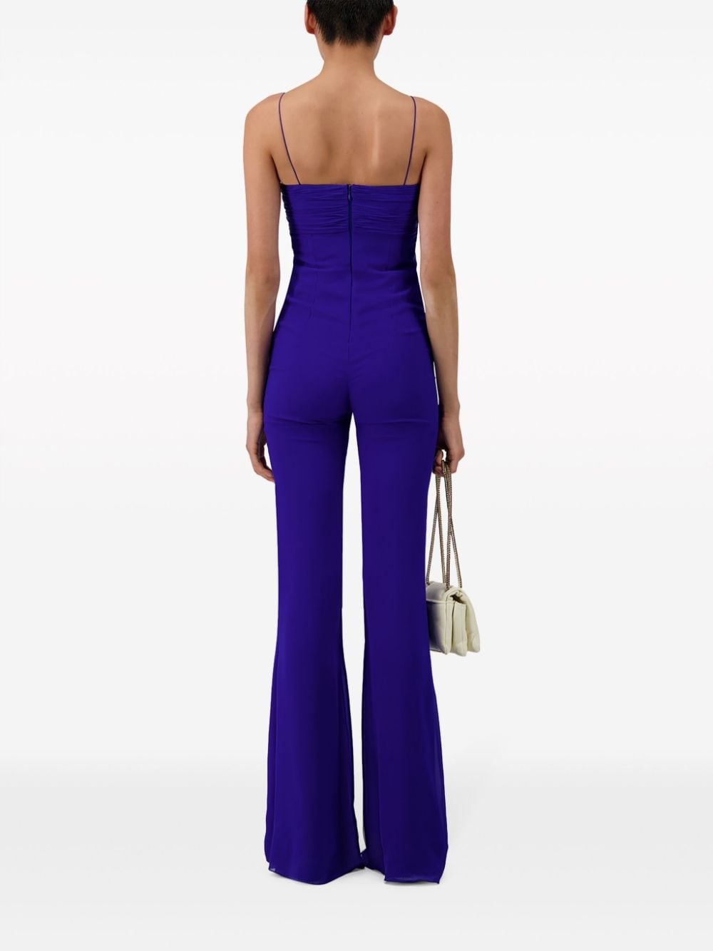 bow silk-blend jumpsuit - 4