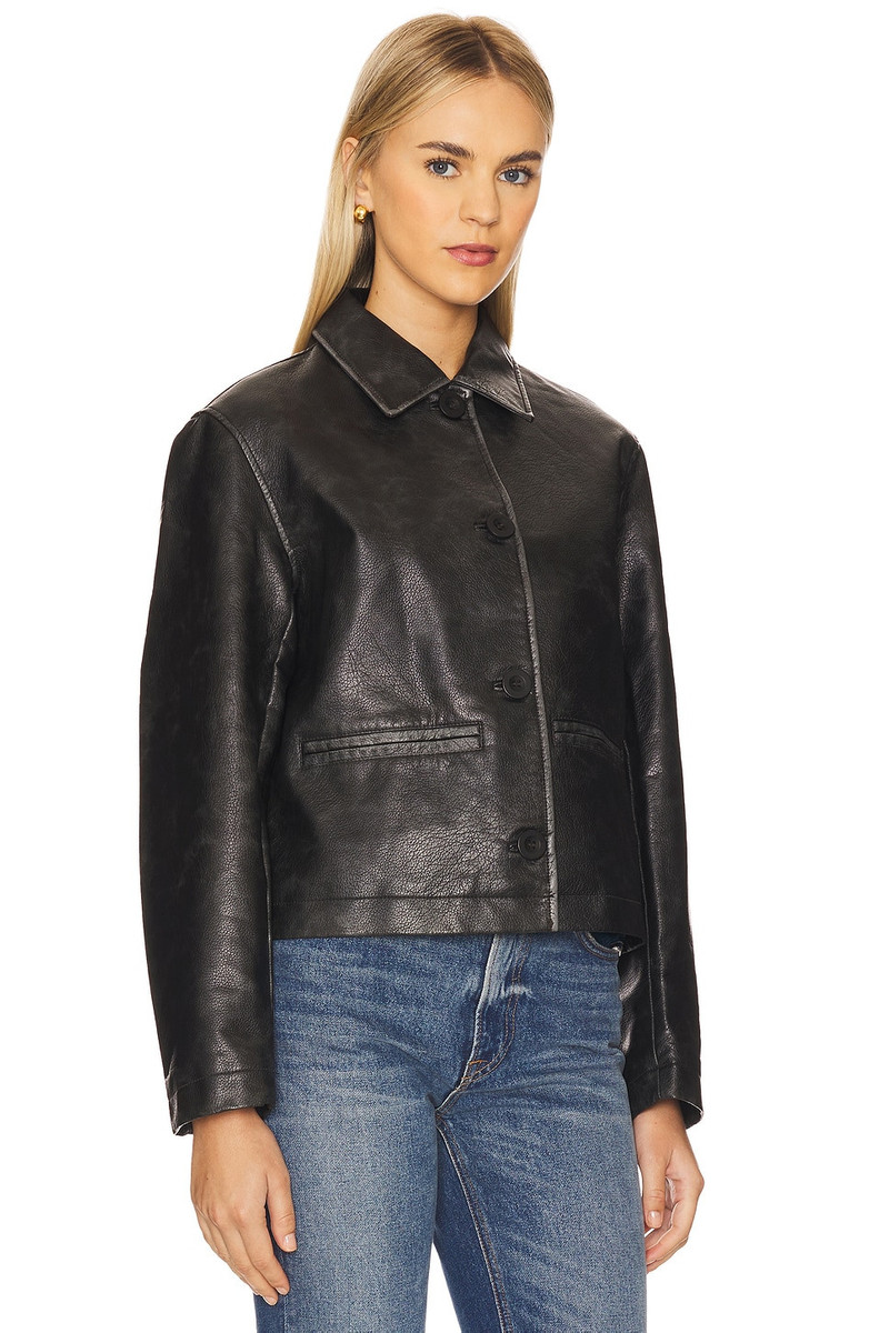 FREE PEOPLE x We The Free Hera Faux Leather Jacket In Black outlook