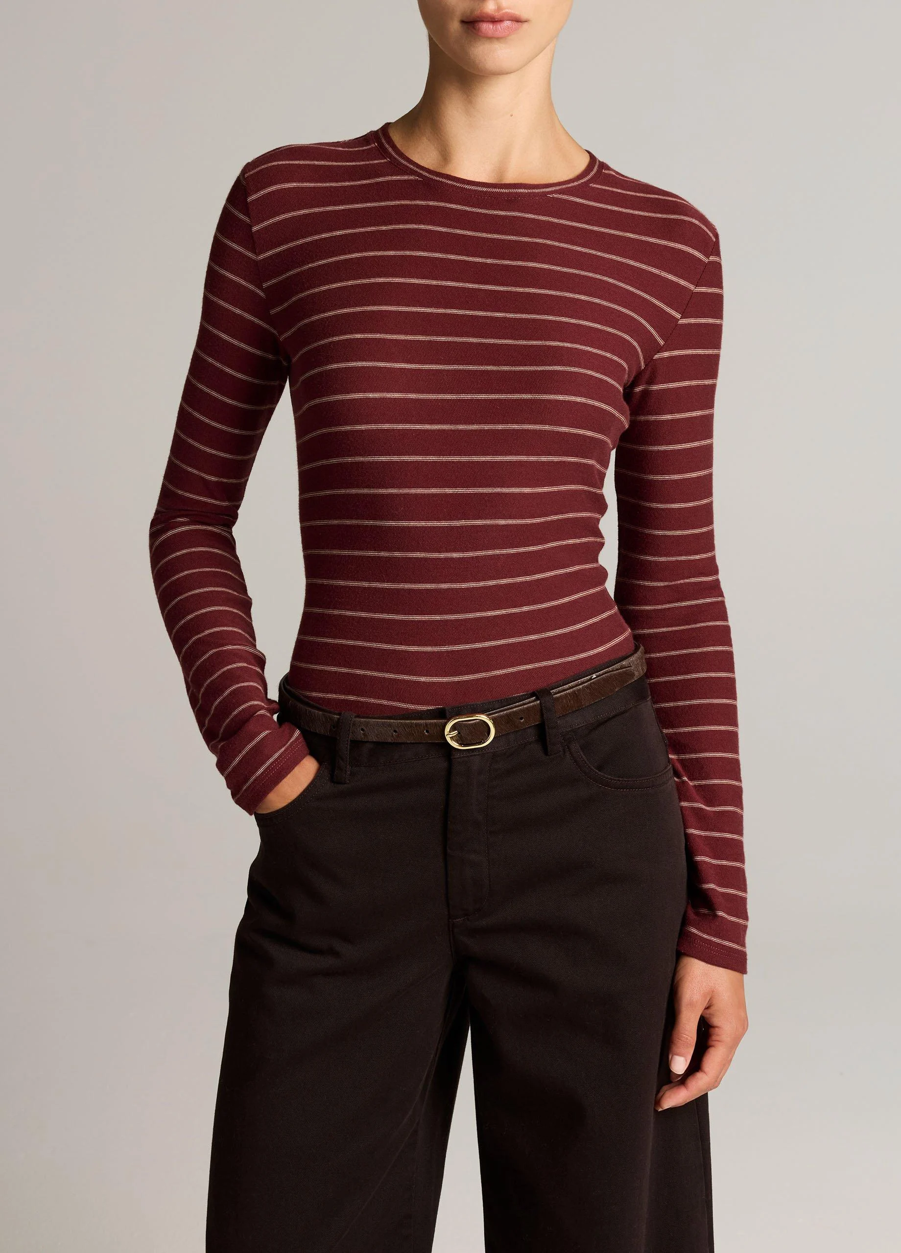 Striped Cotton Long-Sleeve T-Shirt - 1