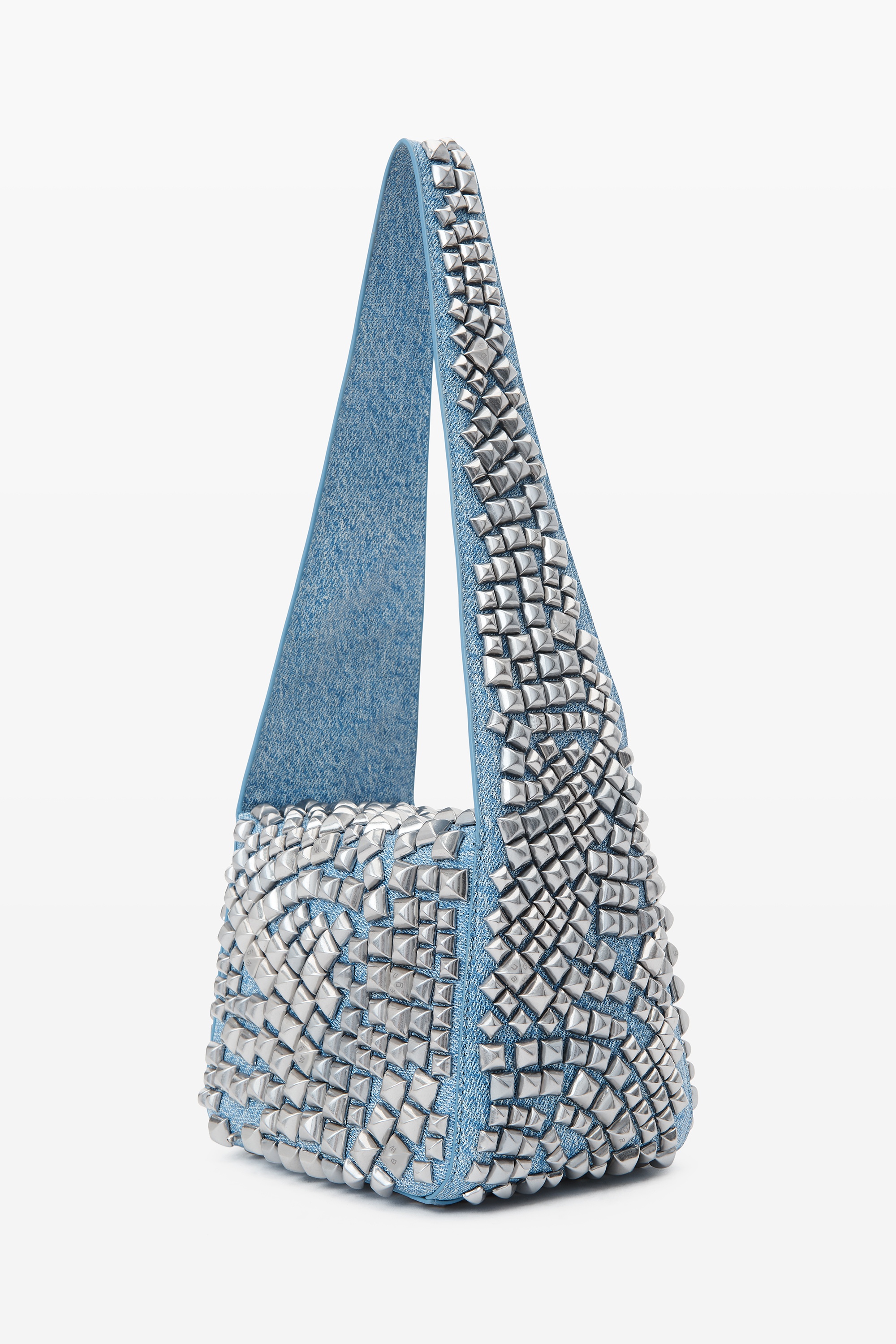 spike small hobo bag in studded leather - 5