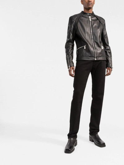 PHILIPP PLEIN zip-through biker jacket outlook