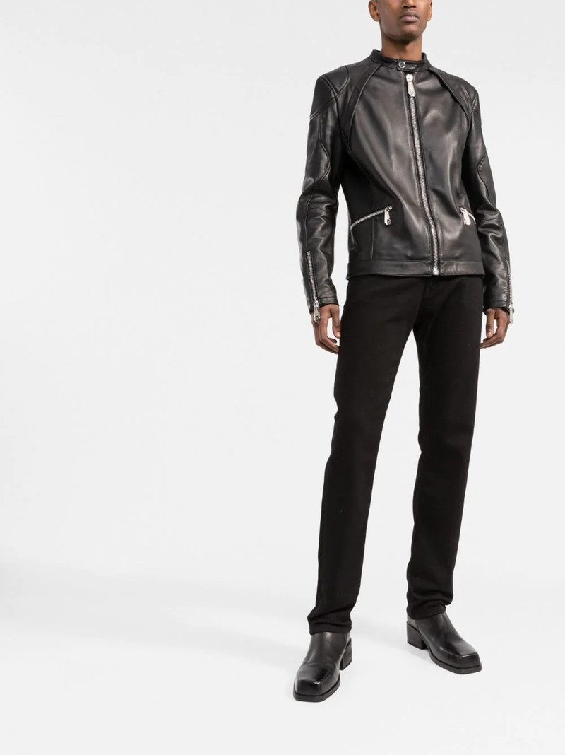 PHILIPP PLEIN zip-through biker jacket outlook