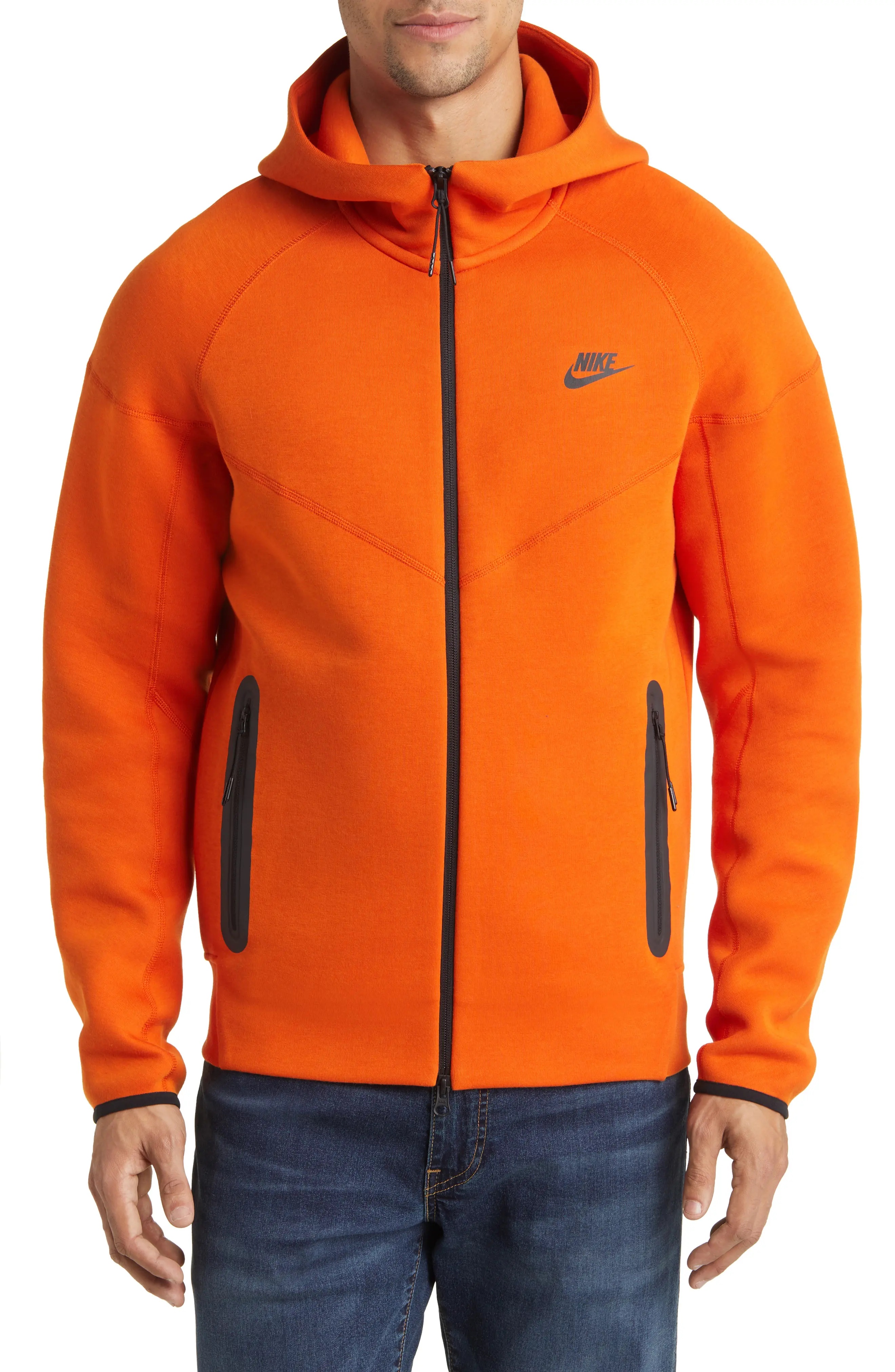 Tech Fleece Windrunner Zip Hoodie in Campfire Orange/Black - 1