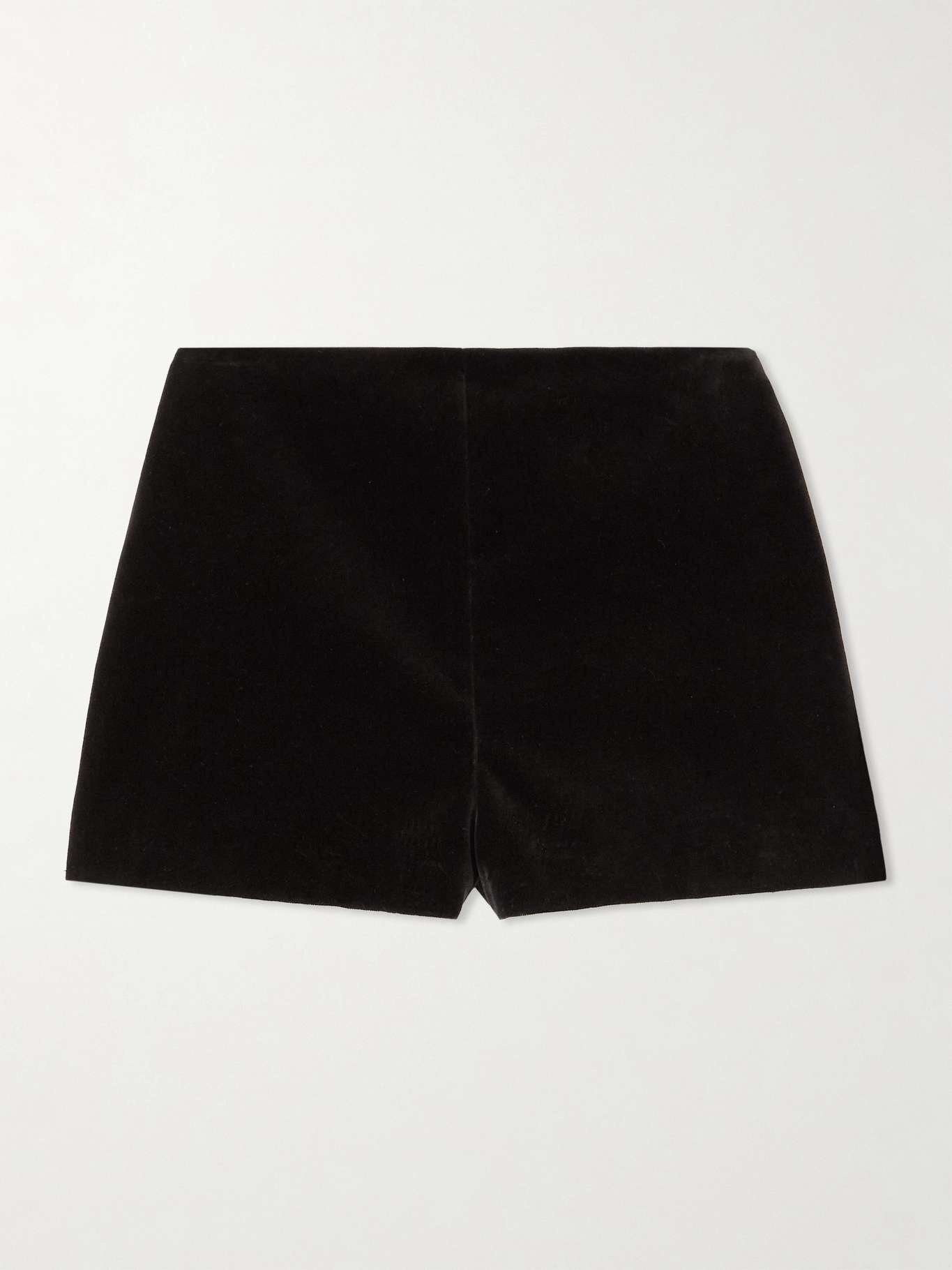 Bow-embellished cotton-blend velvet shorts - 1