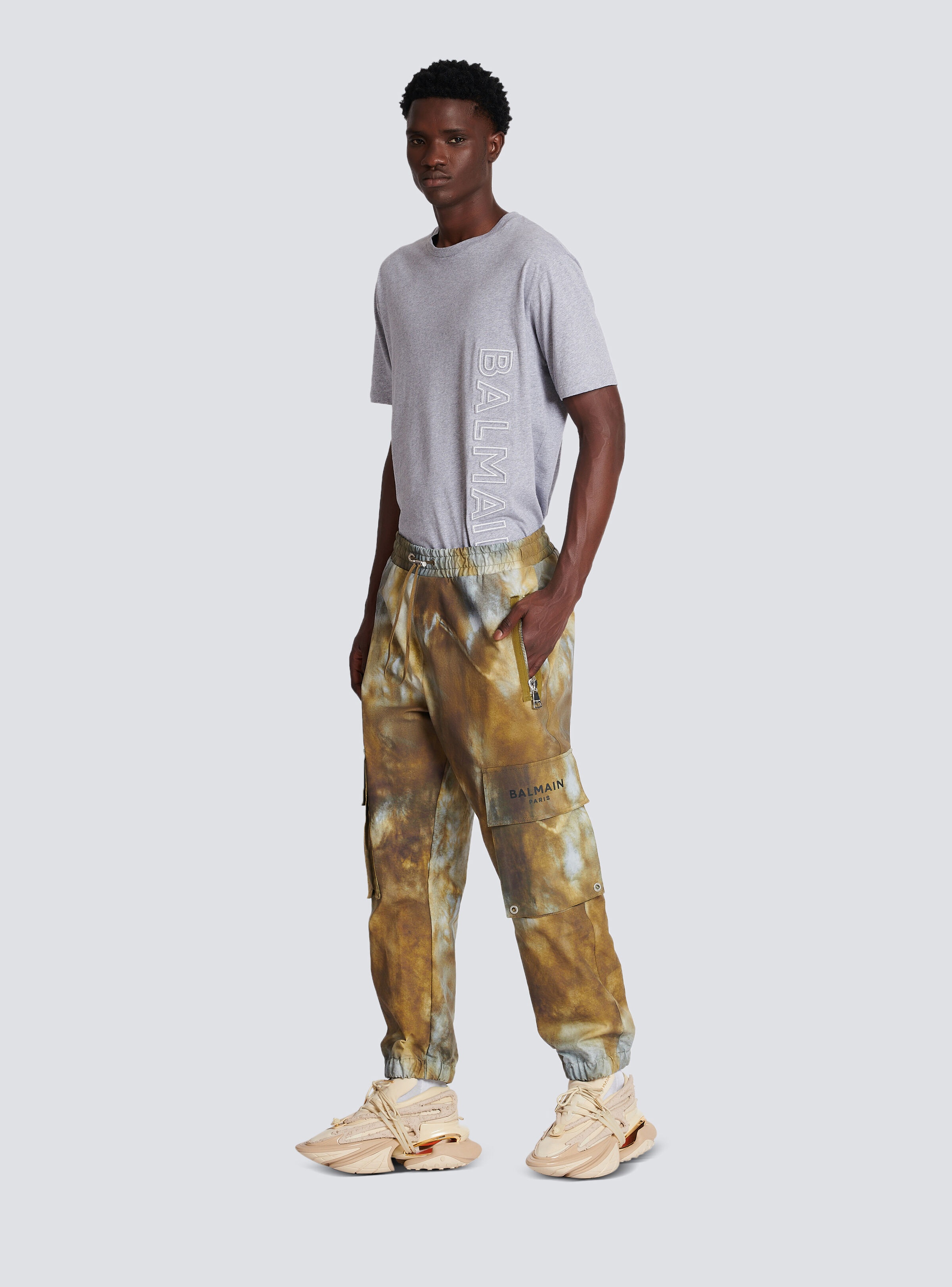 Desert print cotton cargo trousers - 3