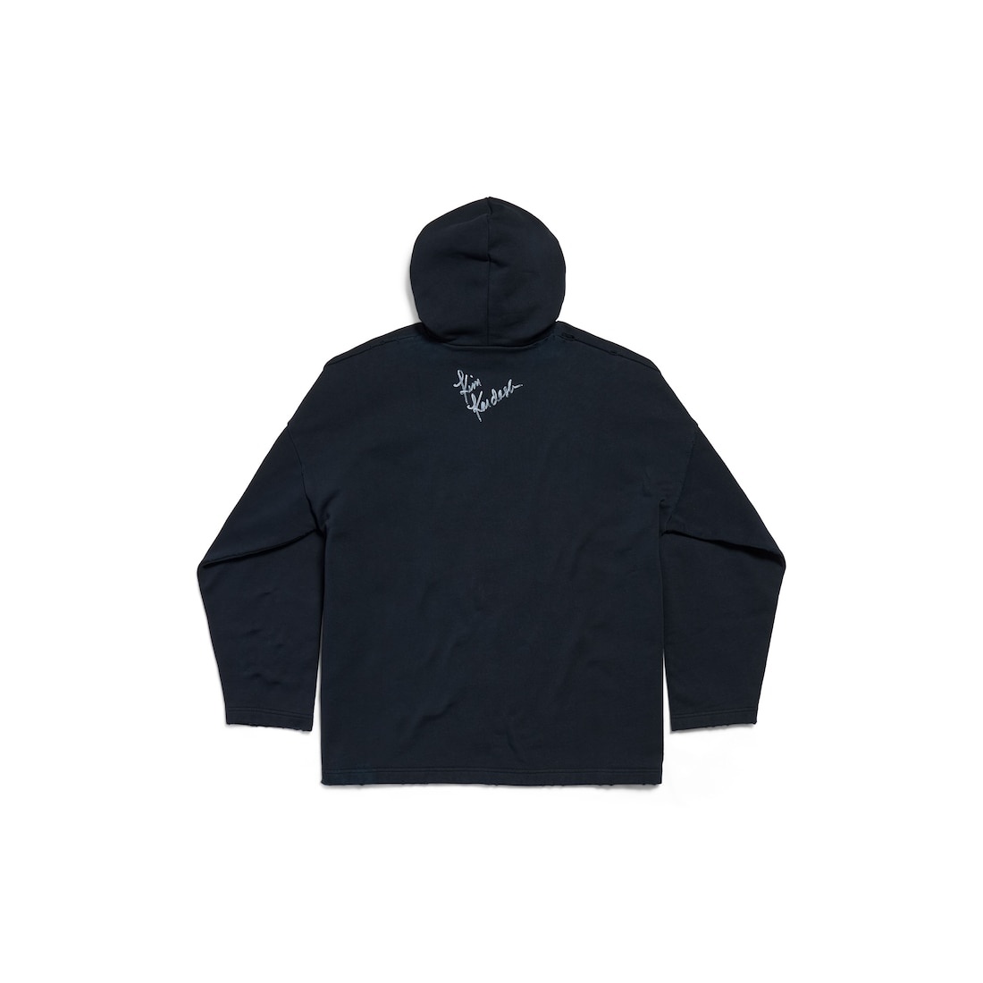 Kim K No Rib Hoodie in Faded Black - 7