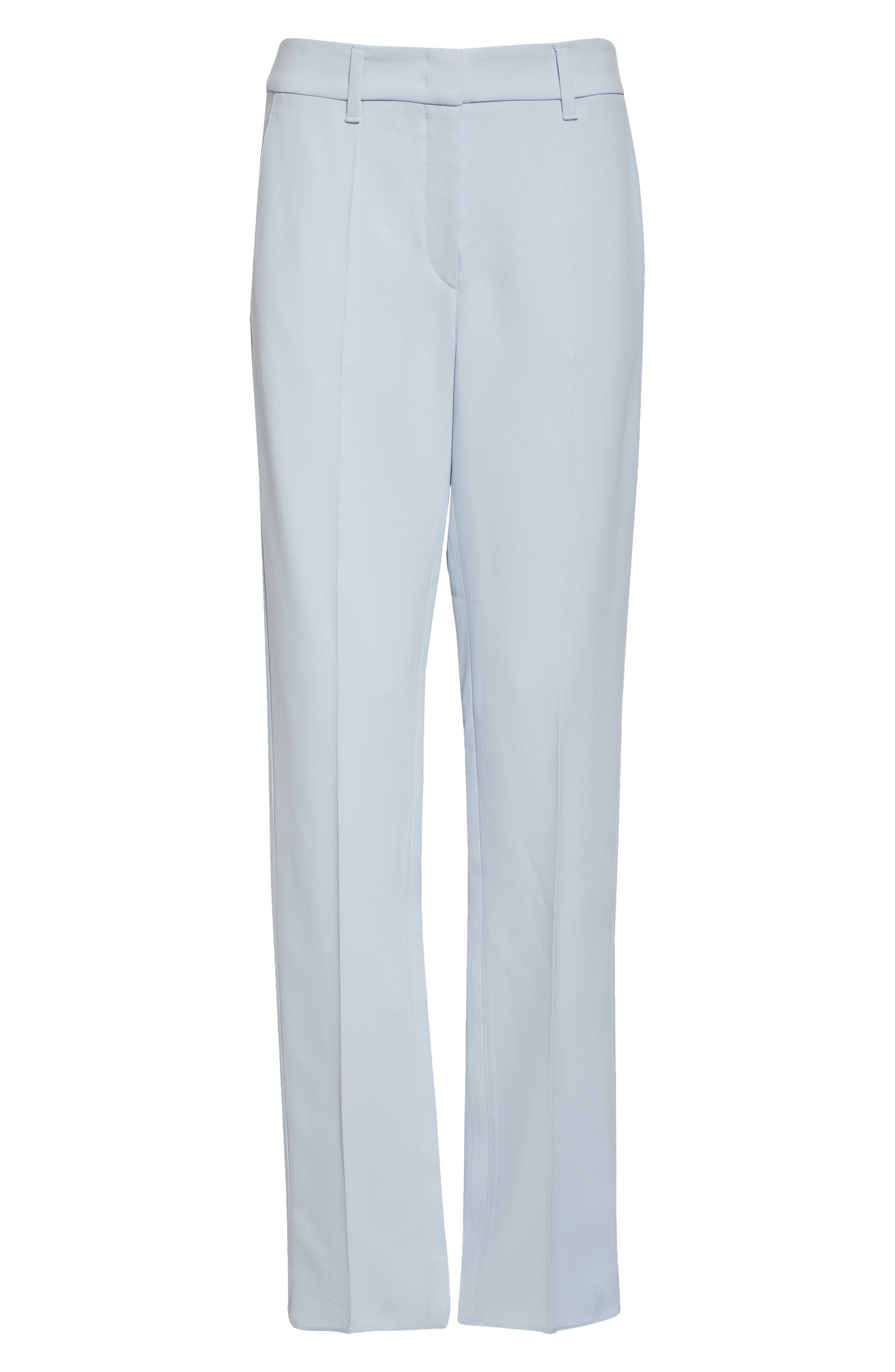 Emporio Armani Cady Crepe Straight Leg Pants in Zen Blue at Nordstrom - 6